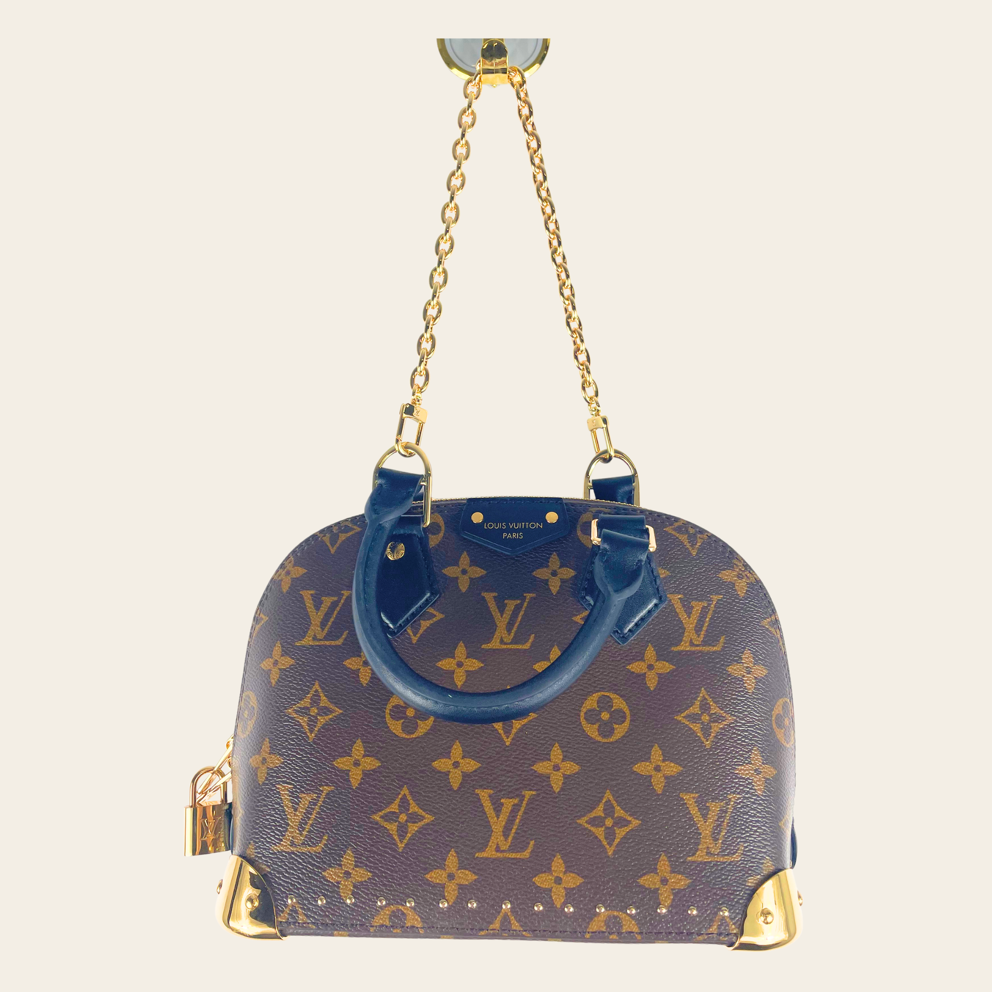 LOUIS VUITTON - Alma BB Monogram Noir avec Coins Métalliques