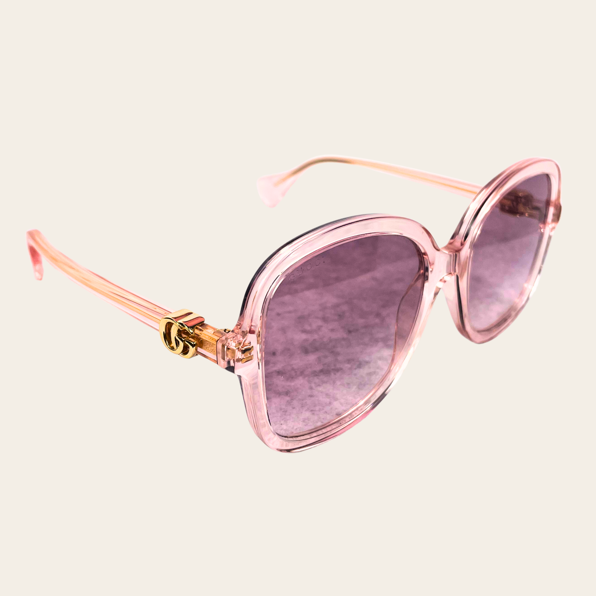 Gucci GG0818SA Oversized Sunglasses Rose Transparent