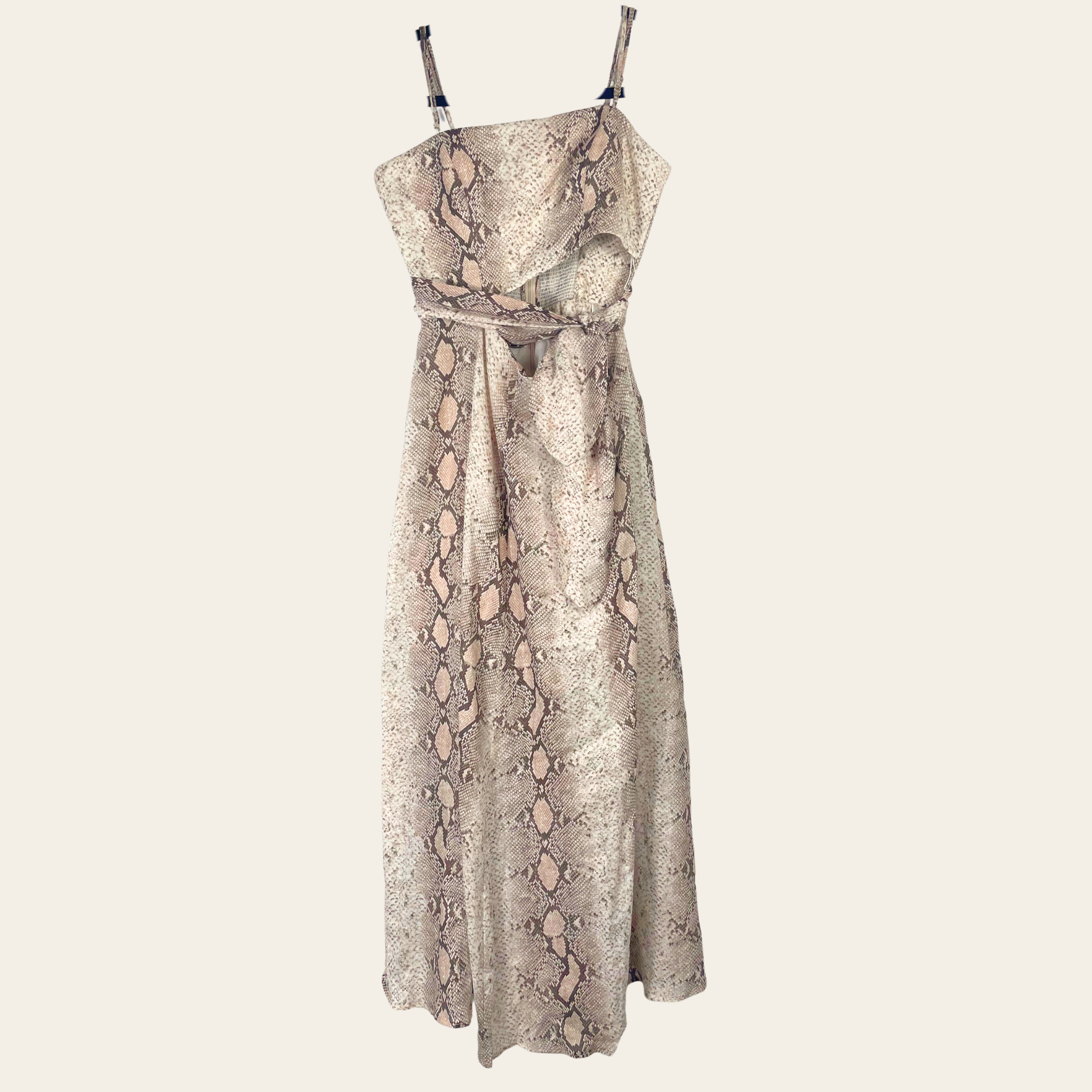 Zimmermann Python Print Cut-Out Midi Dress, M