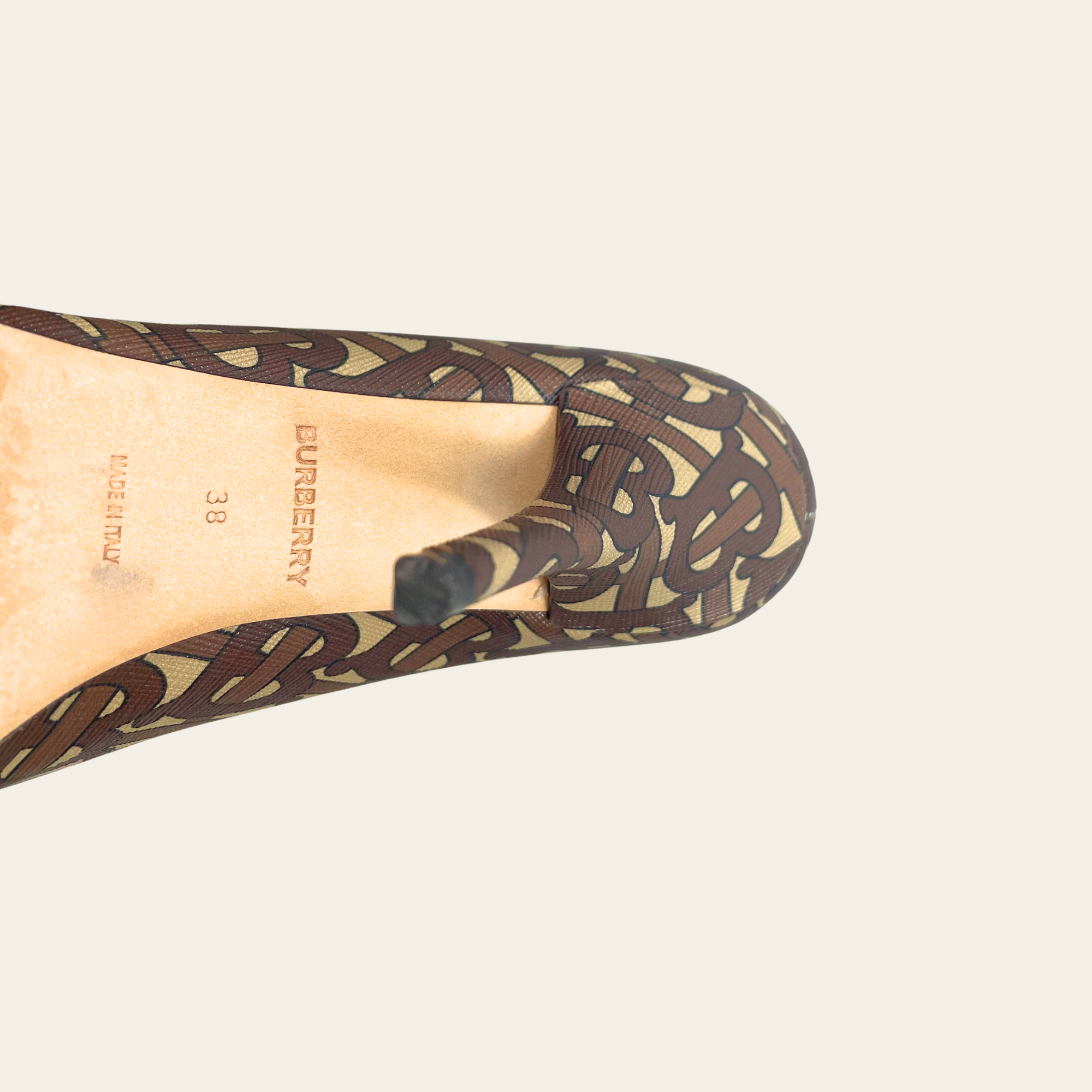 Burberry Monogram Print Point-Toe Pumps,38