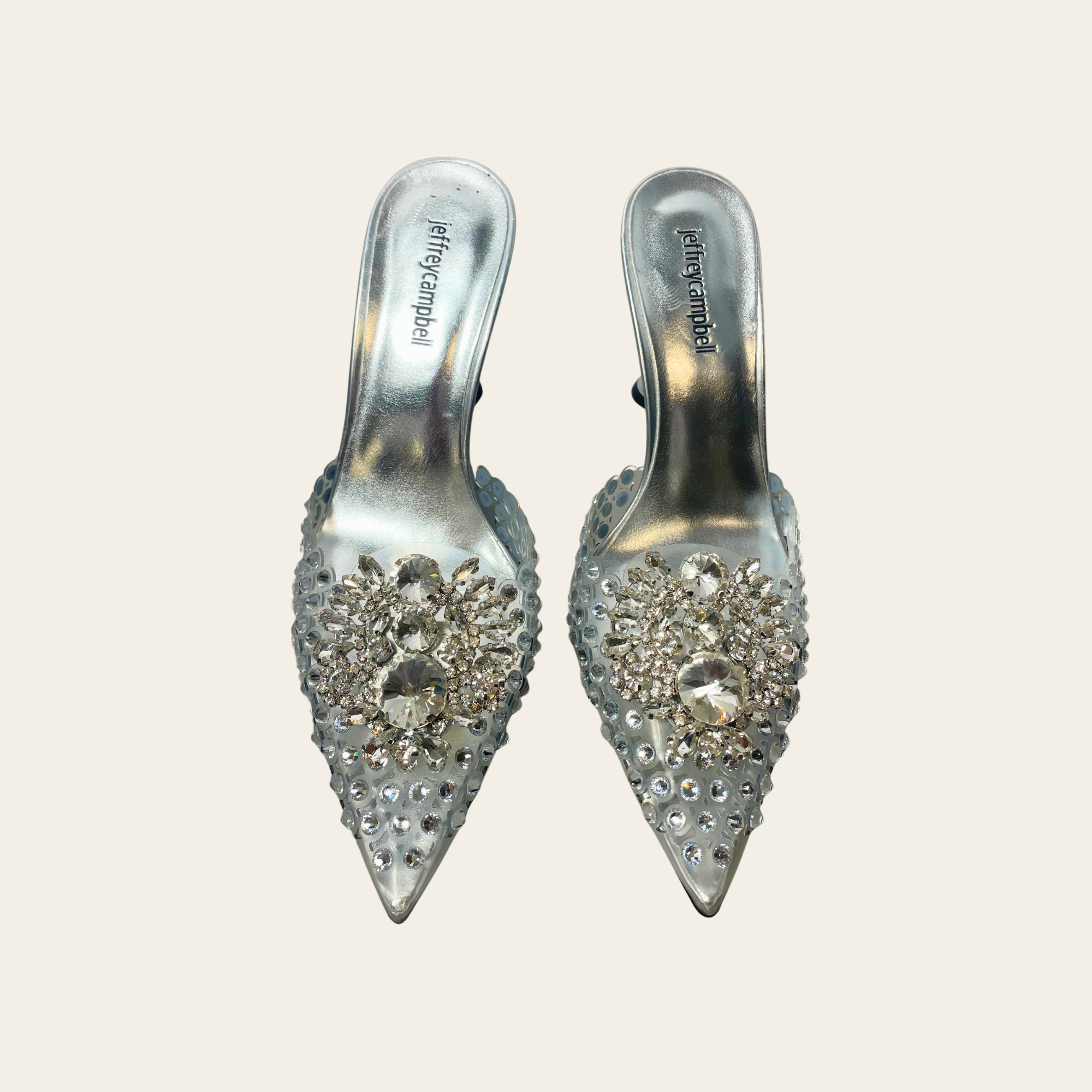 Jeffrey Campbell Crystal Embellished PVC Mules,39
