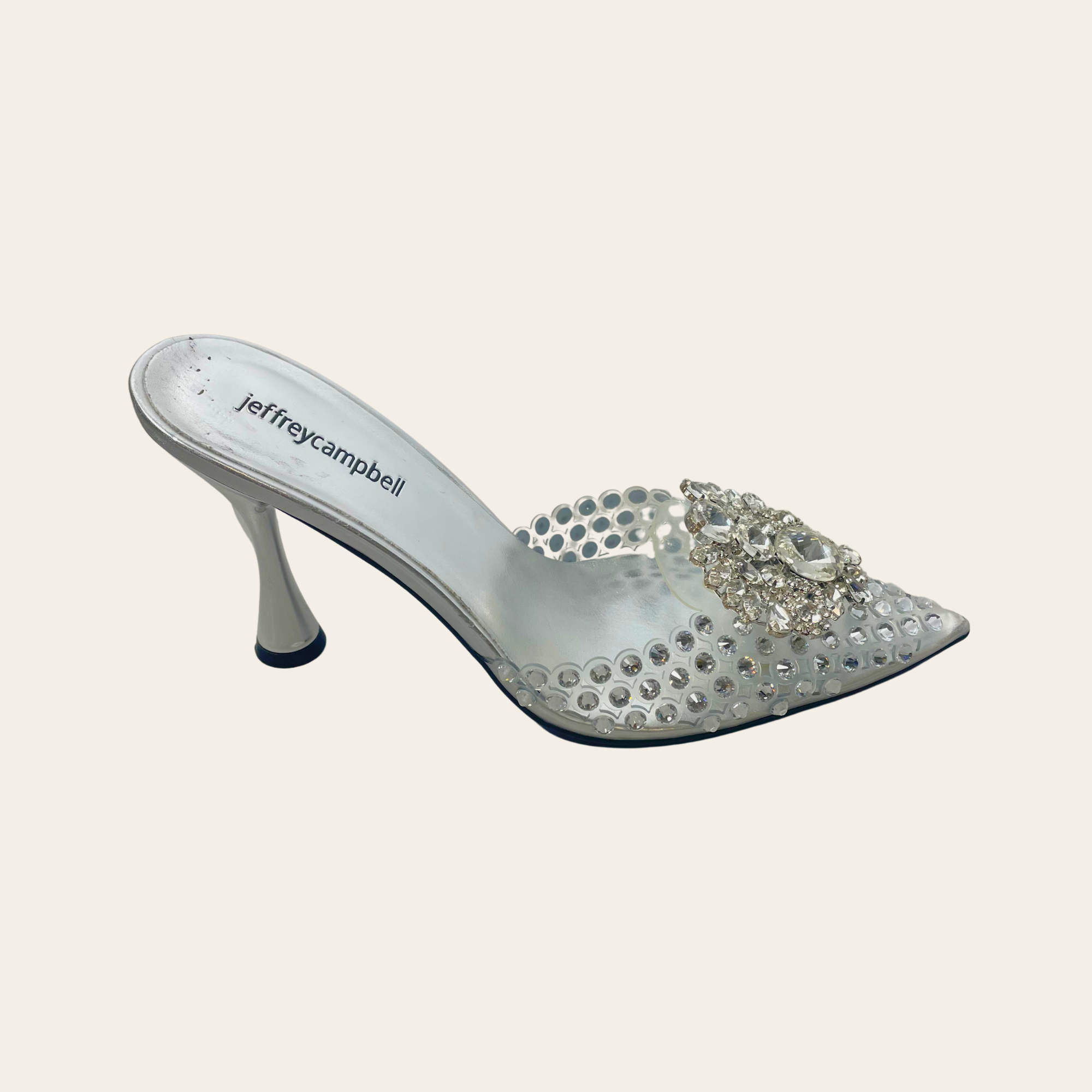 Jeffrey Campbell Crystal Embellished PVC Mules,39