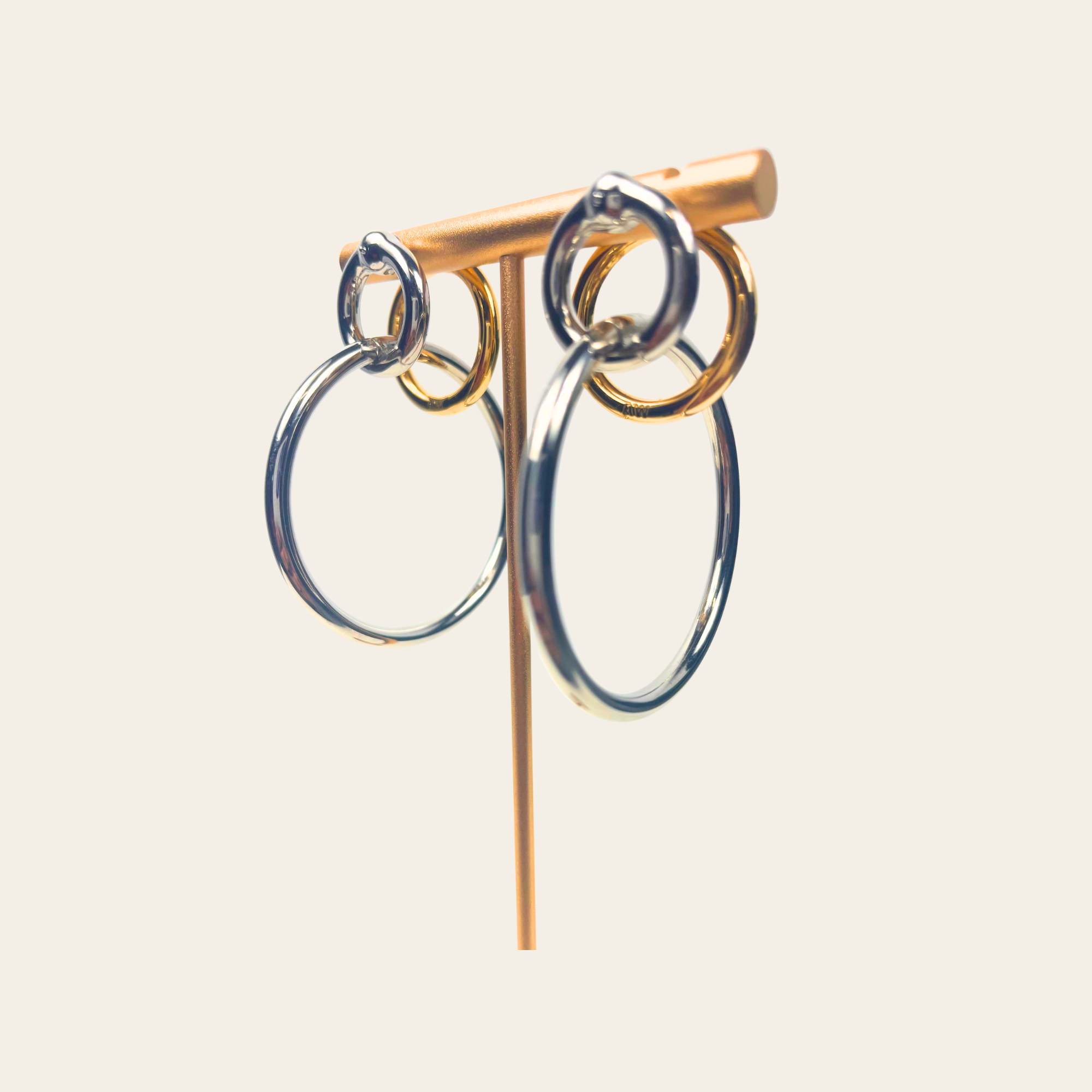 Alexander Wang – Boucles d’oreilles Triple Hoop bicolores