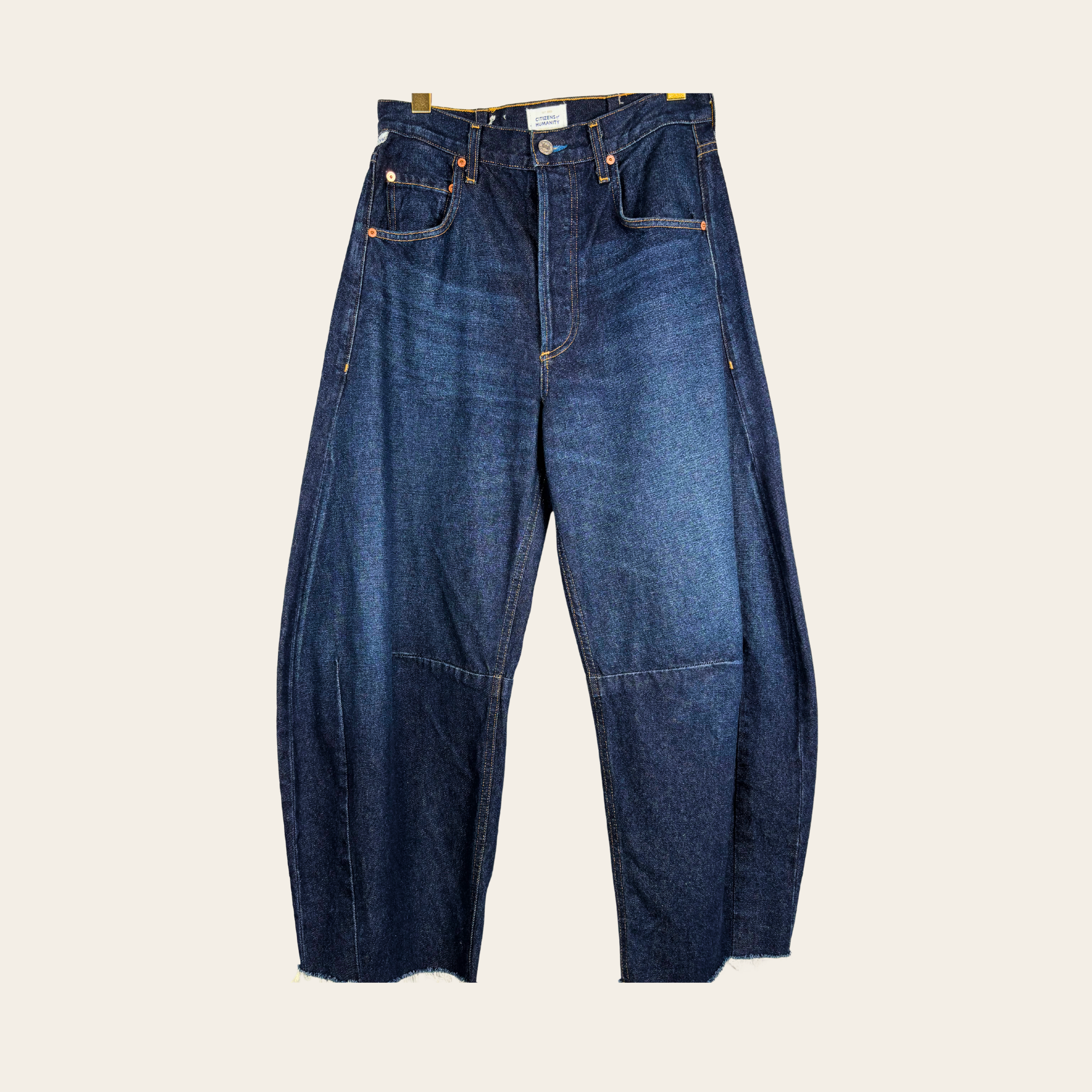 CITIZENS OF HUMANITY – Jean Premium Vintage Wide Leg en Denim Brut, Taille 26