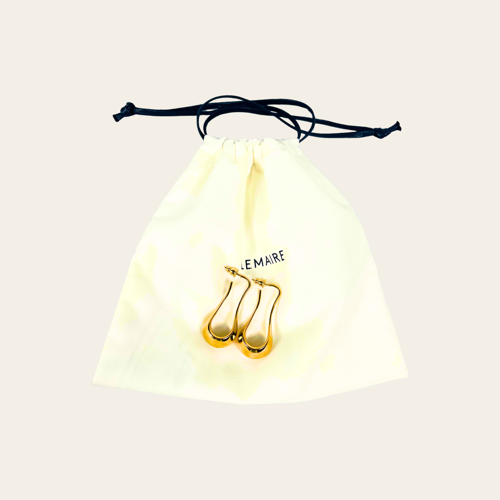 LEMAIRE – Boucles d’oreilles Drop Sculptural Gold Tone