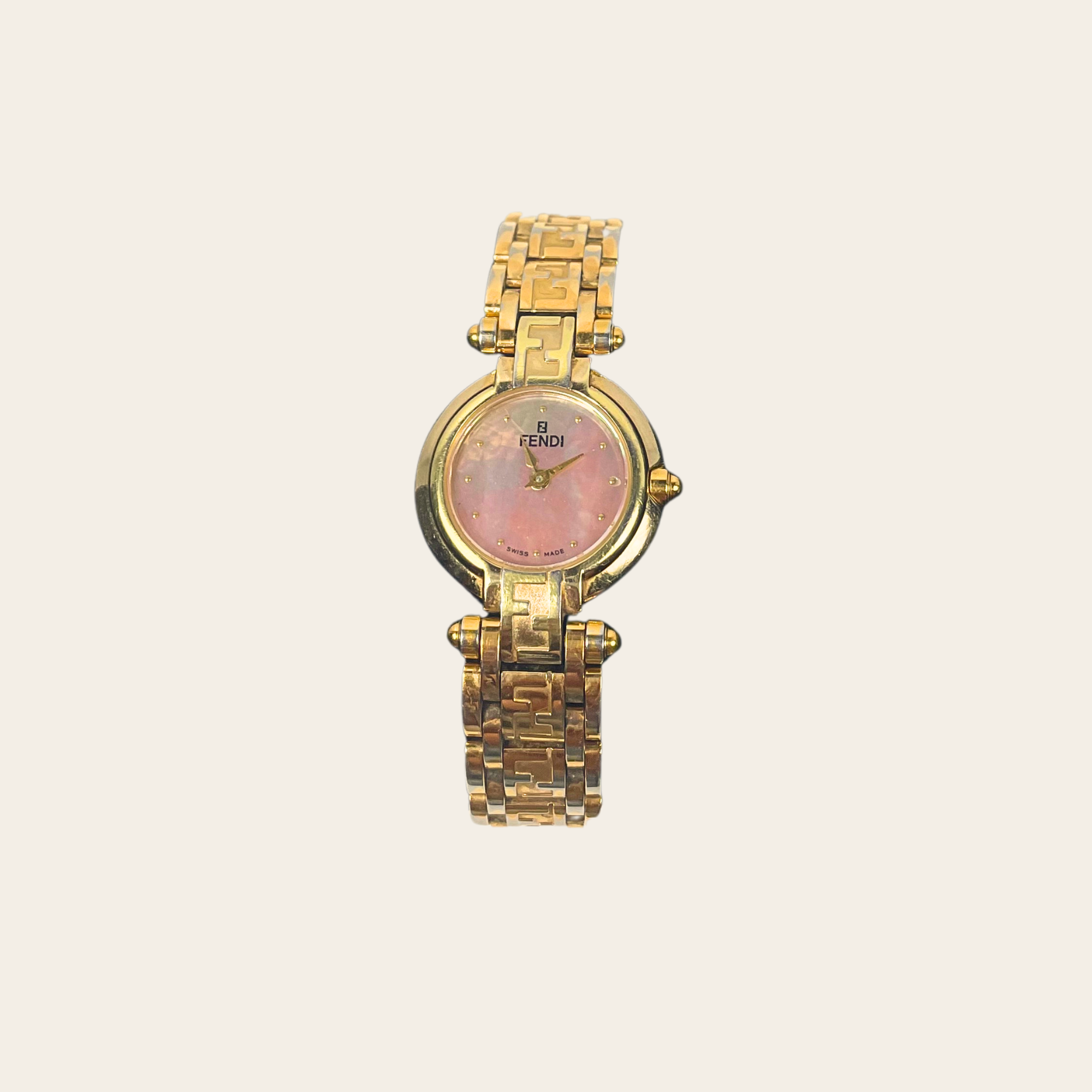 Fendi – Montre Classic Logo FF en acier inoxydable doré