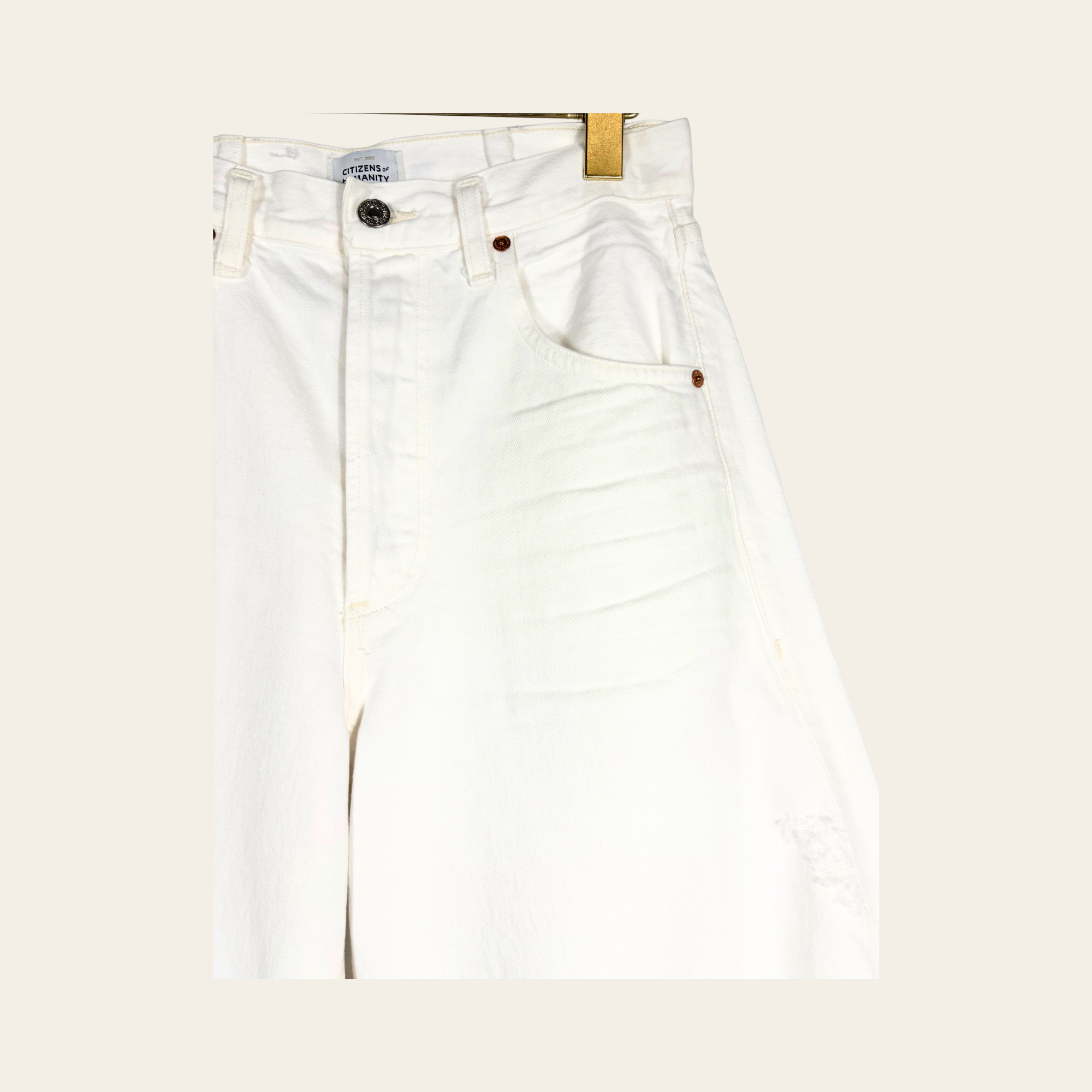CITIZENS OF HUMANITY – Jean Premium Vintage Wide Leg Blanc Cassé, Taille 26