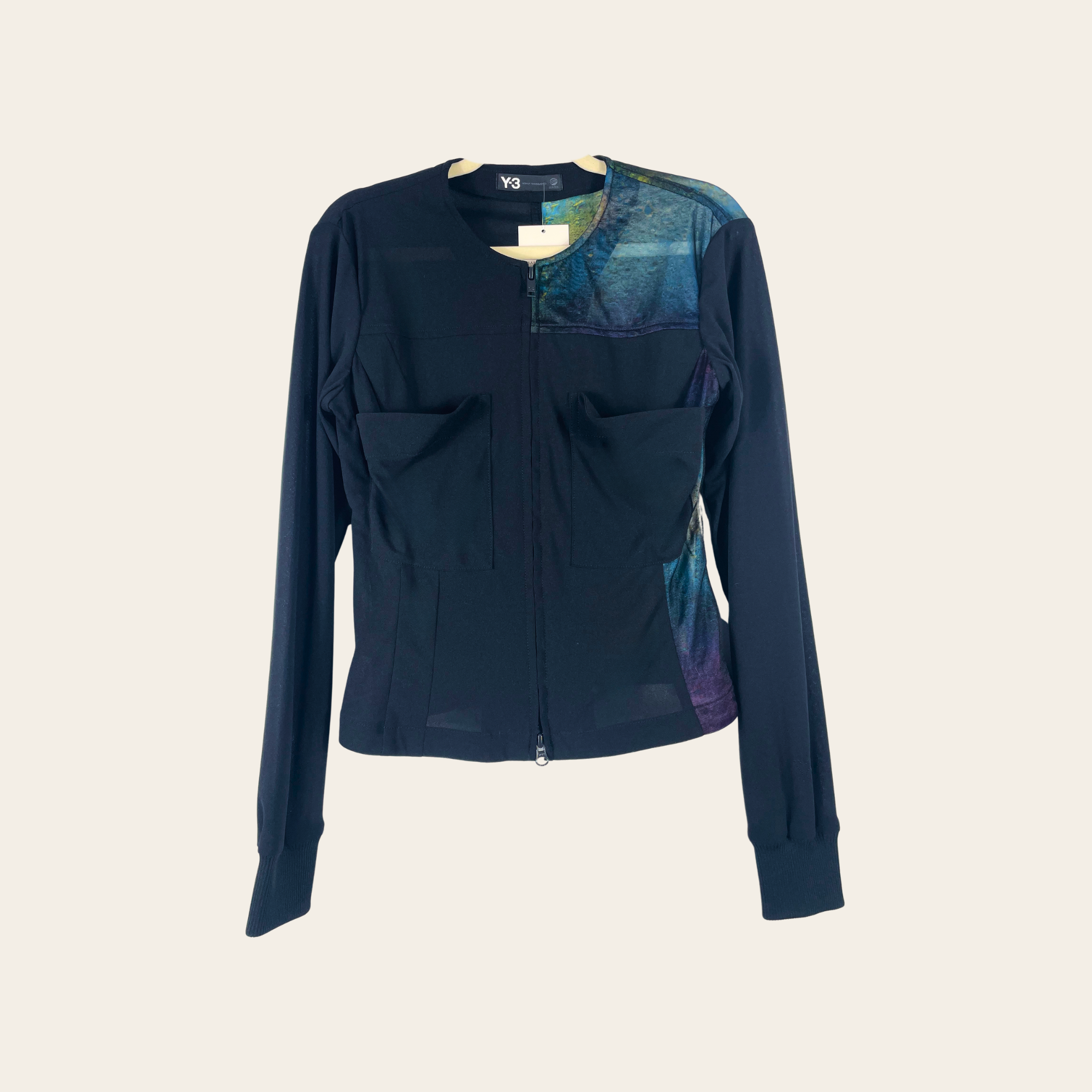 Y-3 by Yohji Yamamoto Veste Technique Noire à Fermeture Asymétrique