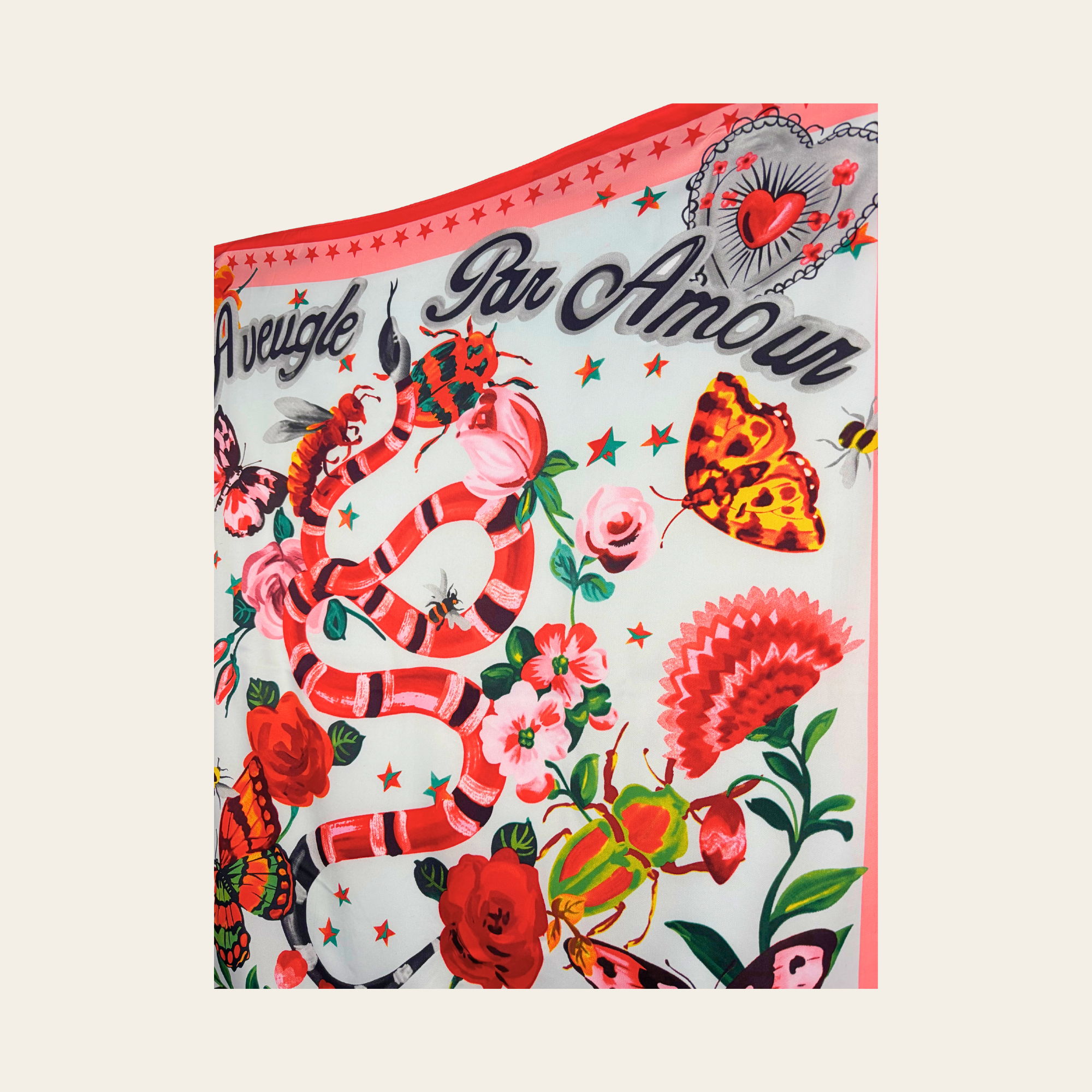 GUCCI – Carré en Soie « L'Aveugle Par Amour »