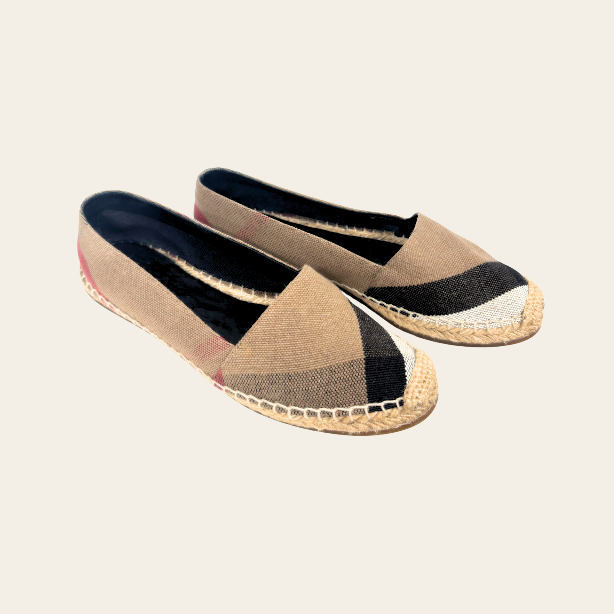 BURBERRY – Espadrilles Hodgeson Flat Classic Check, Taille 38