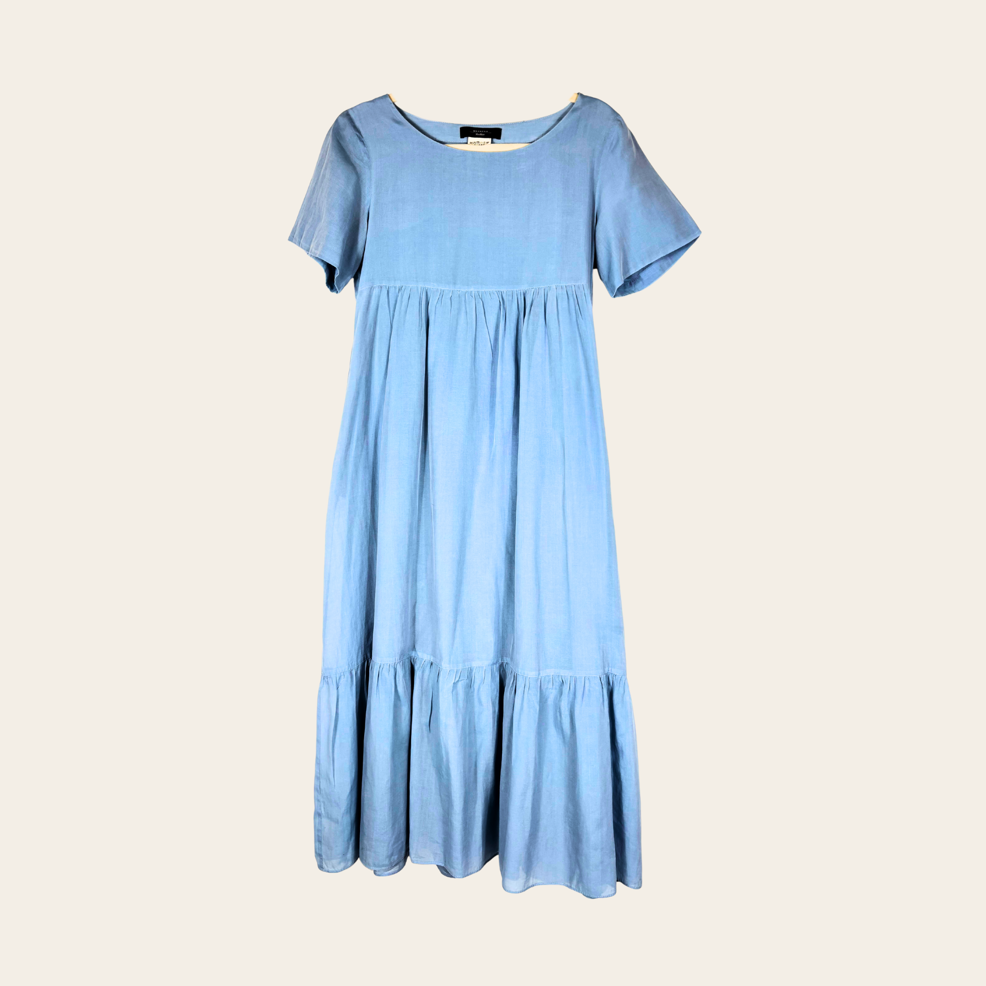 WEEKEND Max Mara – Robe Midi en Coton Bleu Ciel, Taille S