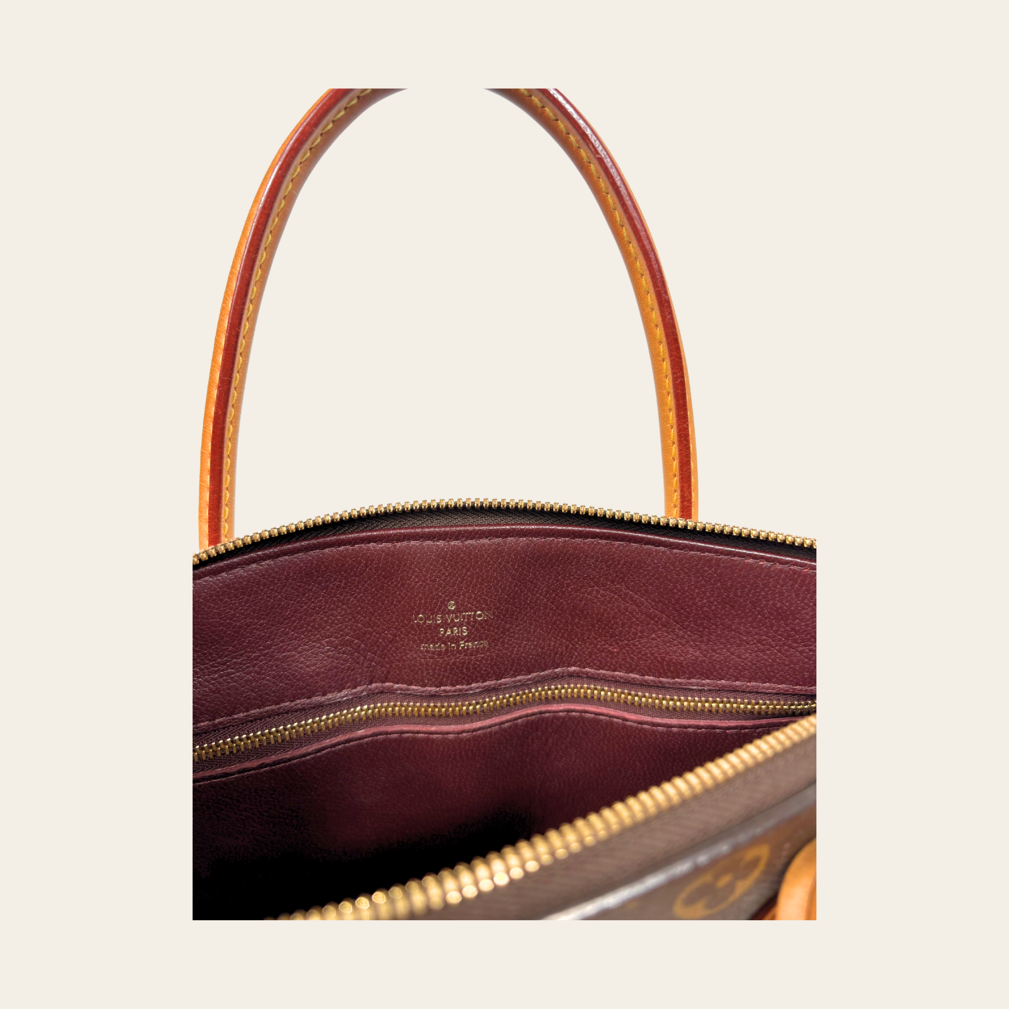 LOUIS VUITTON – Lockit PM Monogram Canvas, Cuir Vachetta