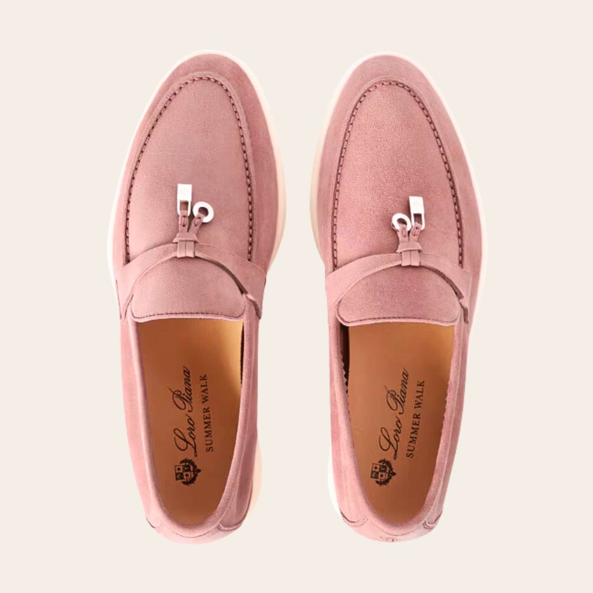 LORO PIANA – Summer Walk en Daim Rose, Taille 39