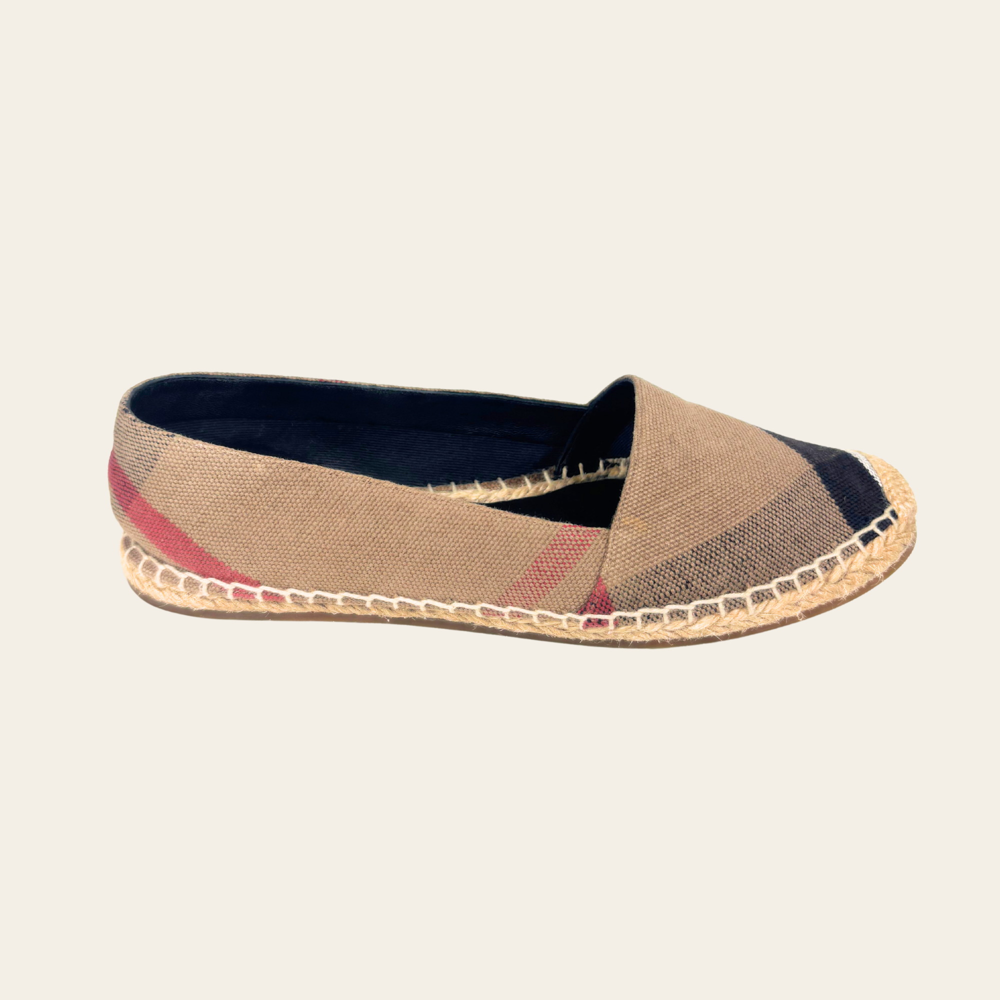 BURBERRY – Espadrilles Hodgeson Flat Classic Check, Taille 38