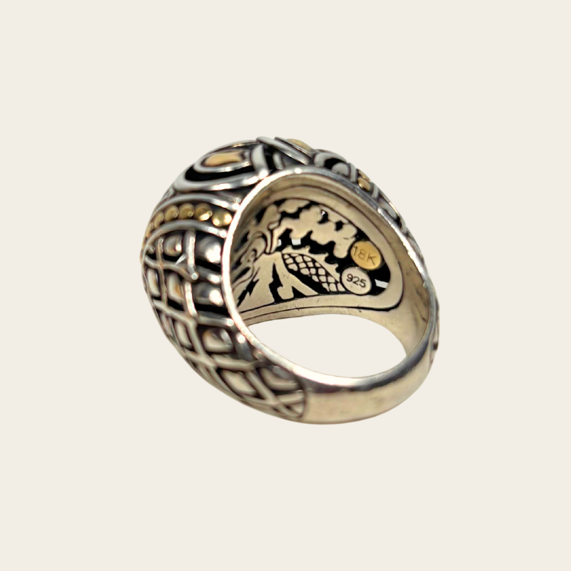 JOHN HARDY – Ensemble Bague et Boucles d'oreilles en argent sterling 925 et or 18 carats