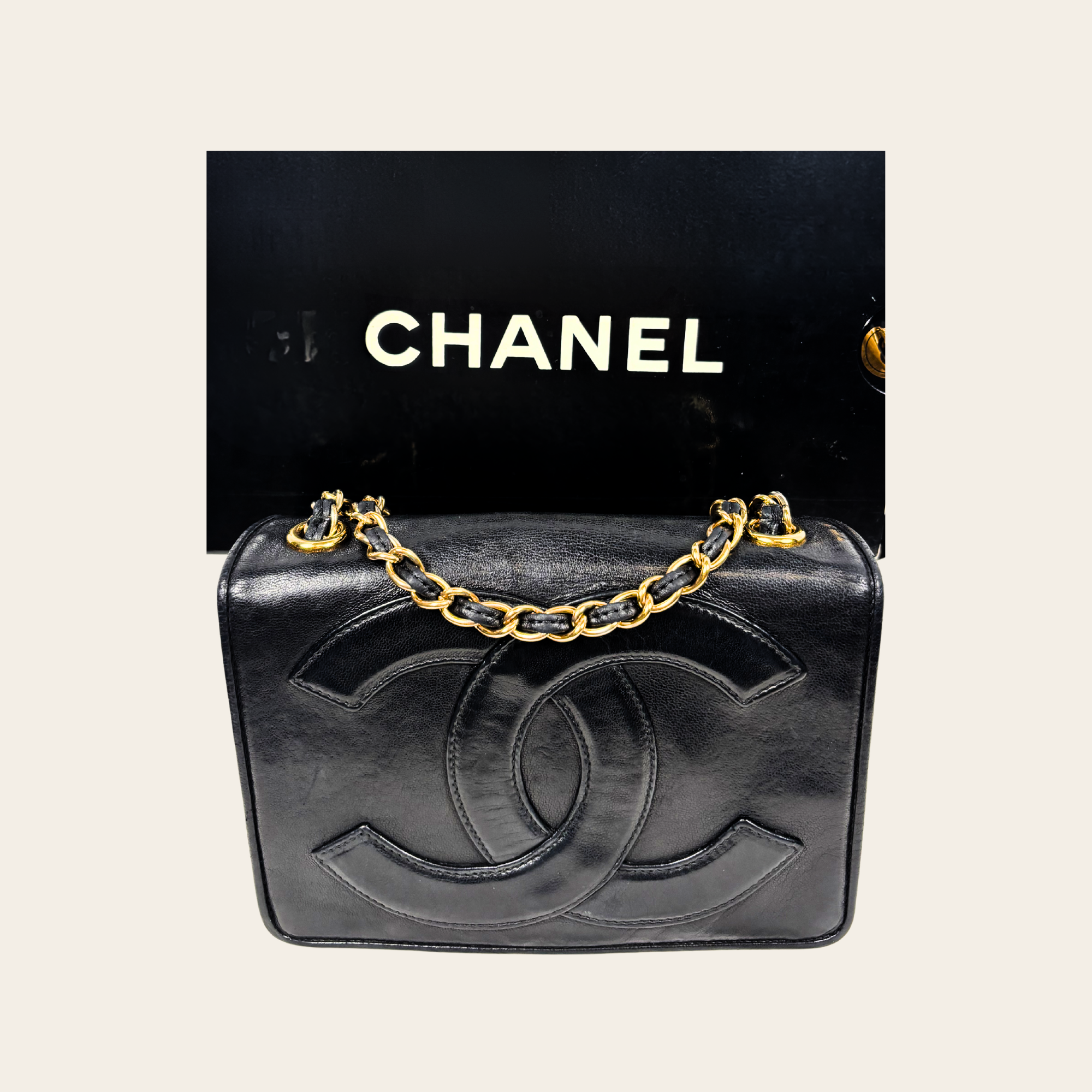 Chanel CC Logo Flap Bag Small Vintage 1986-88