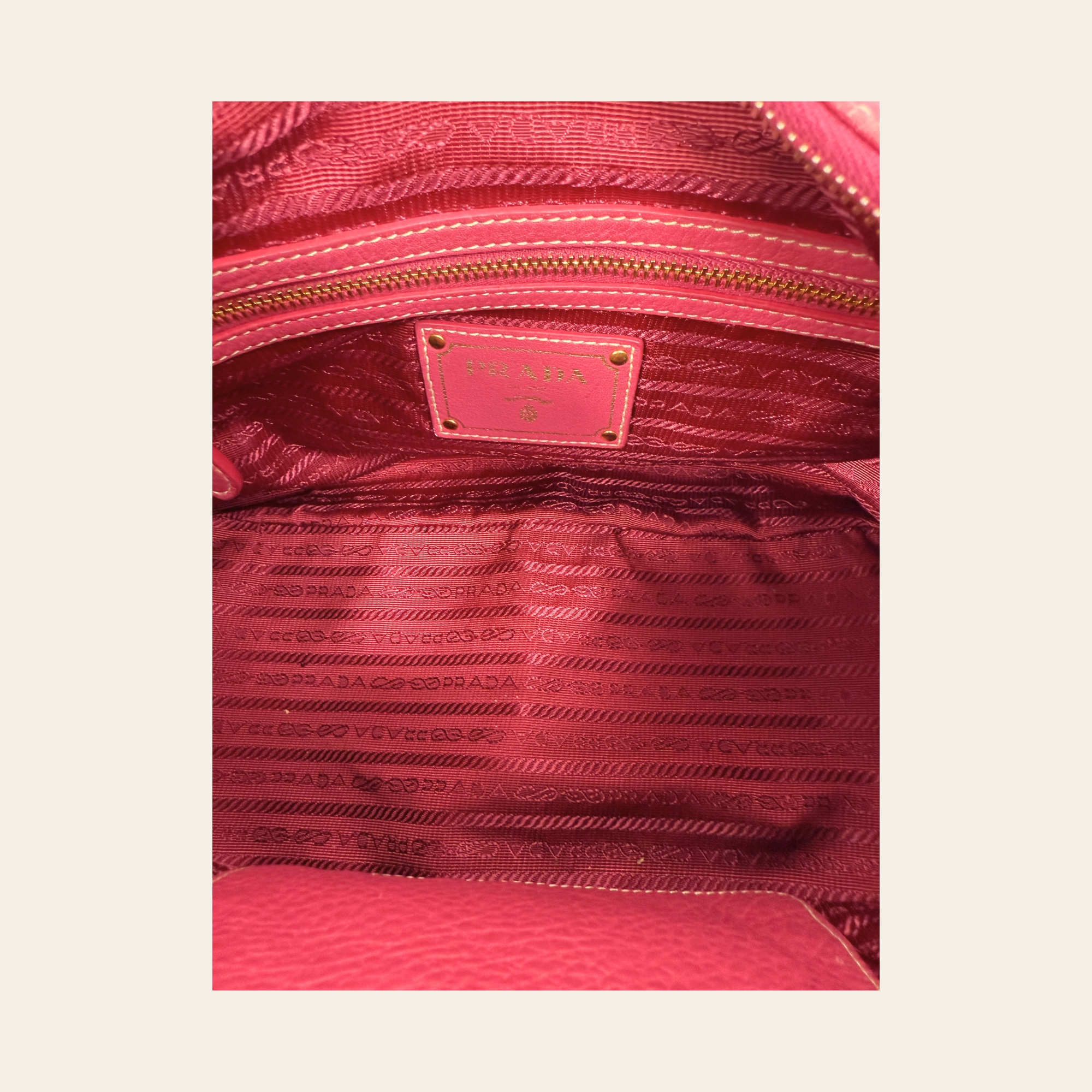 PRADA – Vitello Daino Leather Hobo Bag