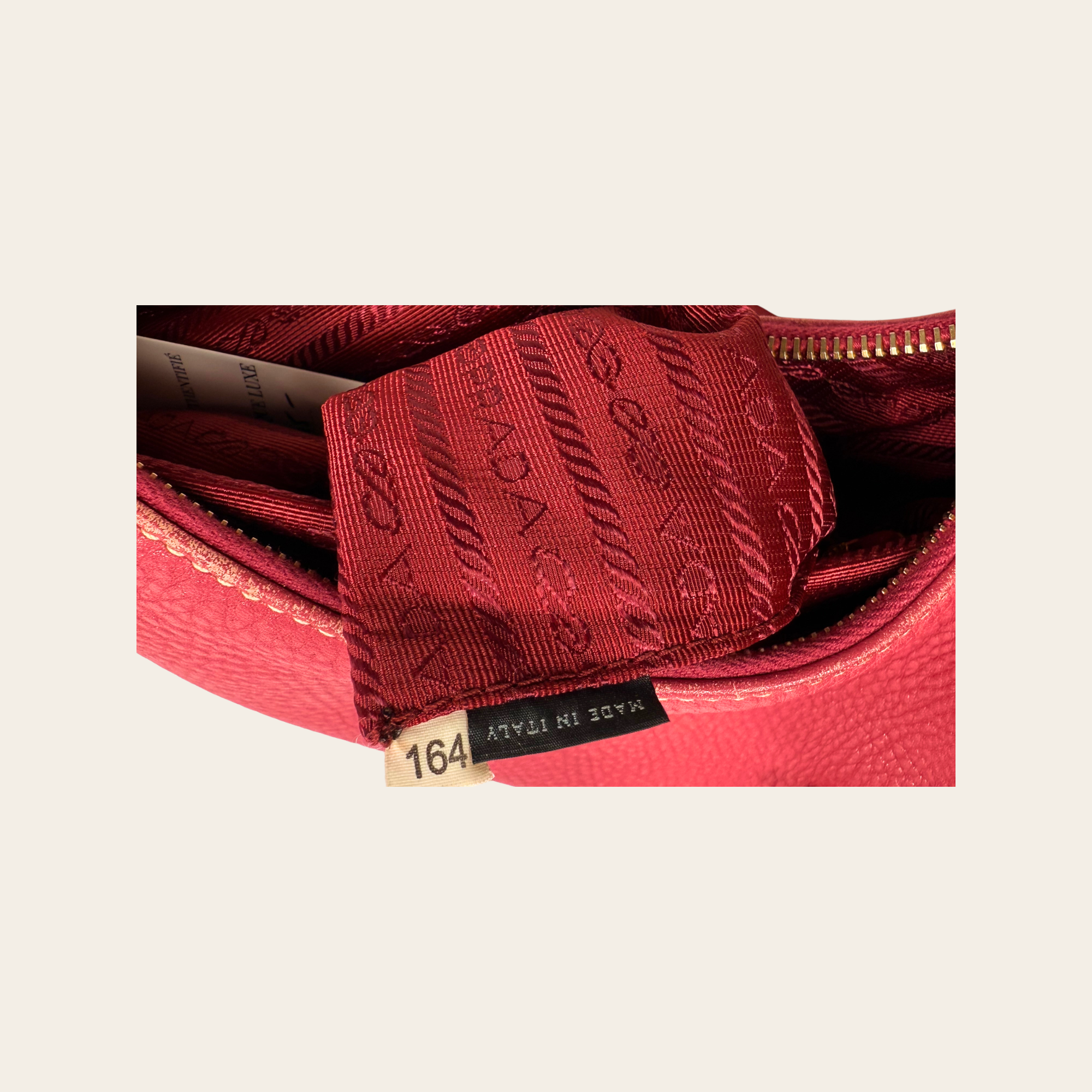 PRADA – Vitello Daino Leather Hobo Bag
