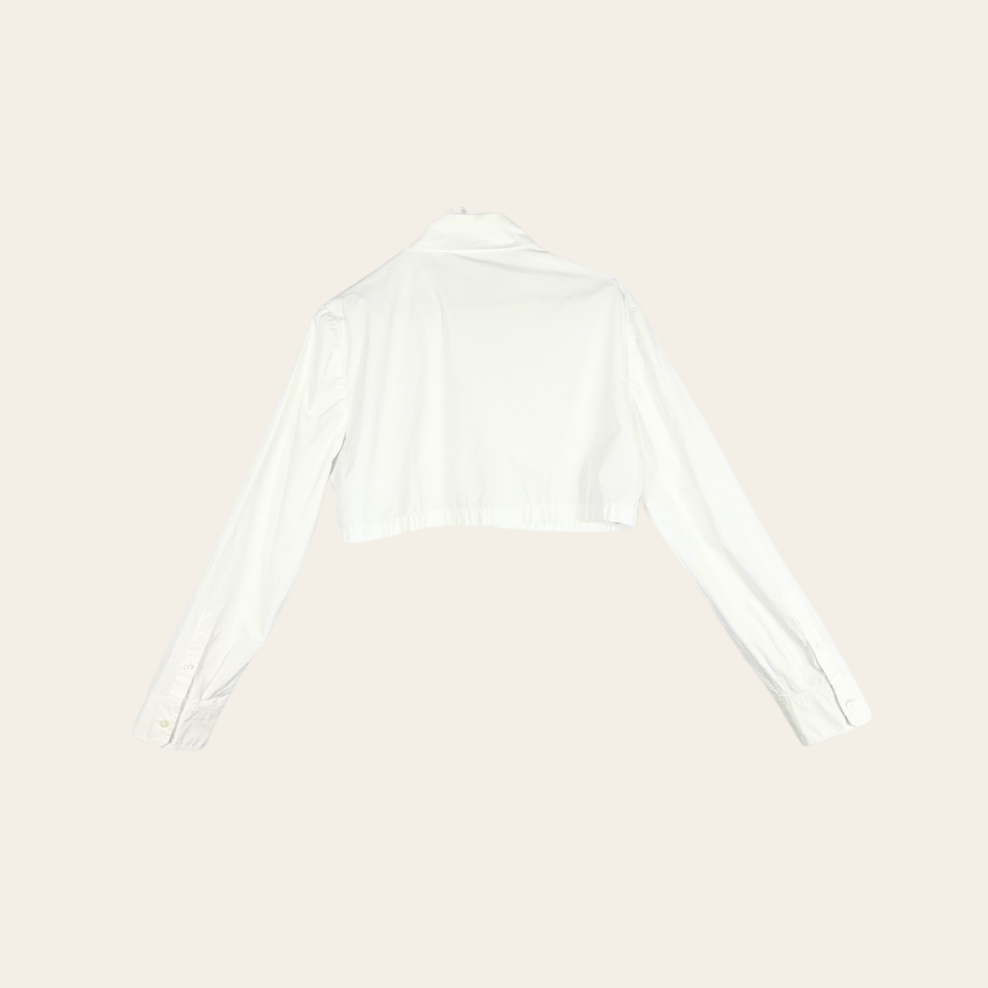 PRADA – Chemise courte en popeline avec logo brodé, M