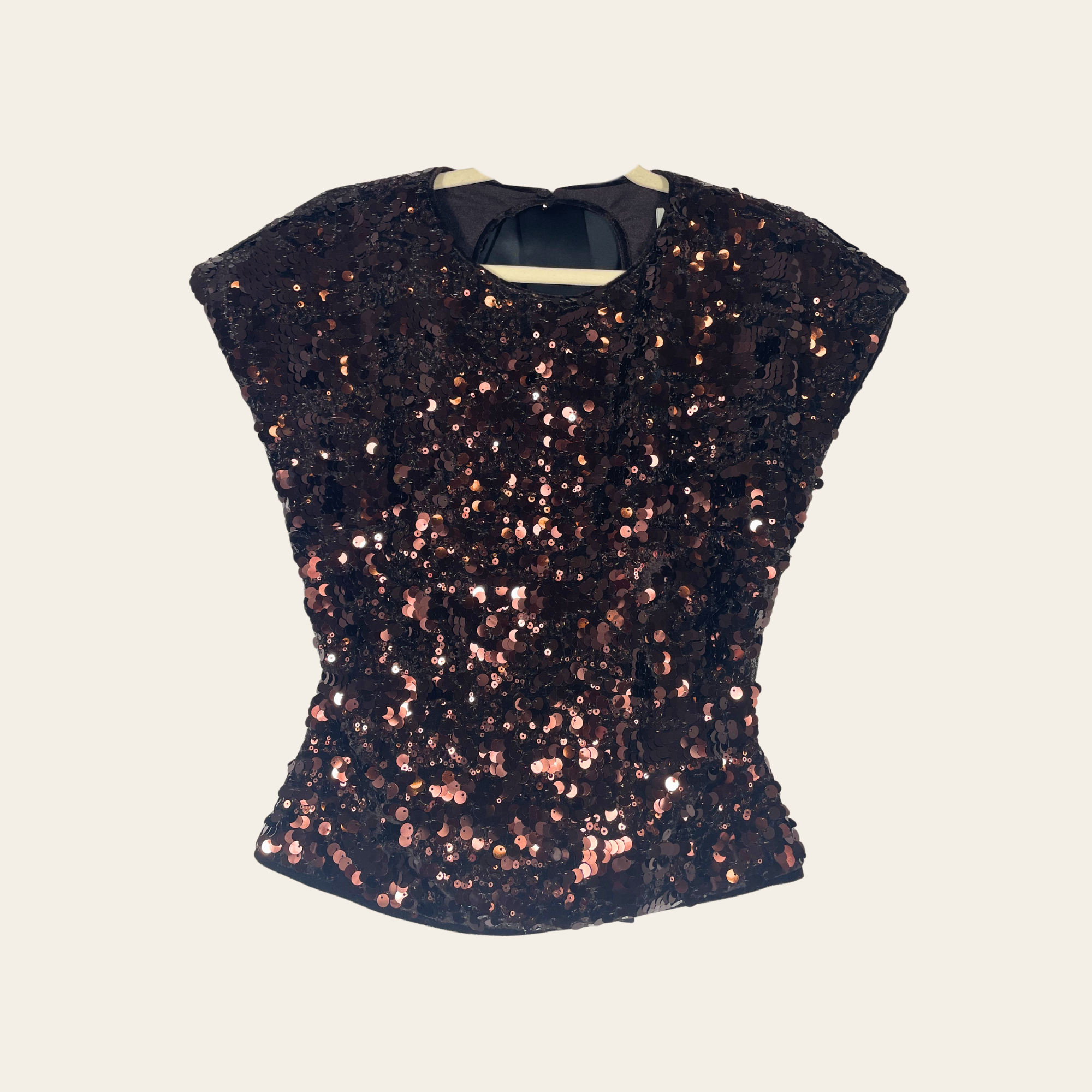 GANNI – Haut à Sequins Brodés, Taille M