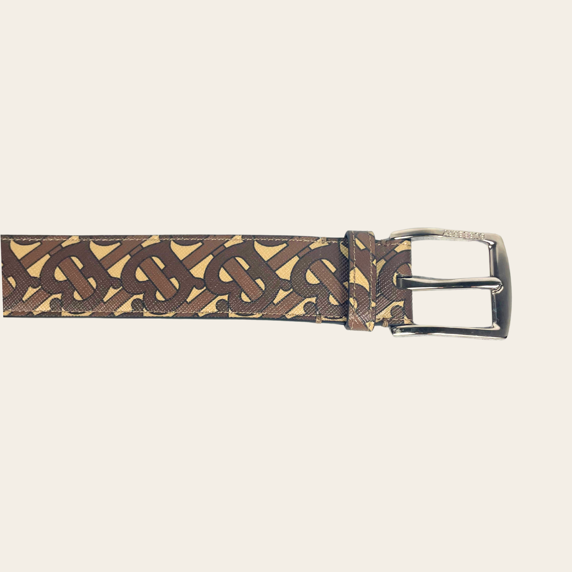 BURBERRY Monogram TB Belt Marron & Noir