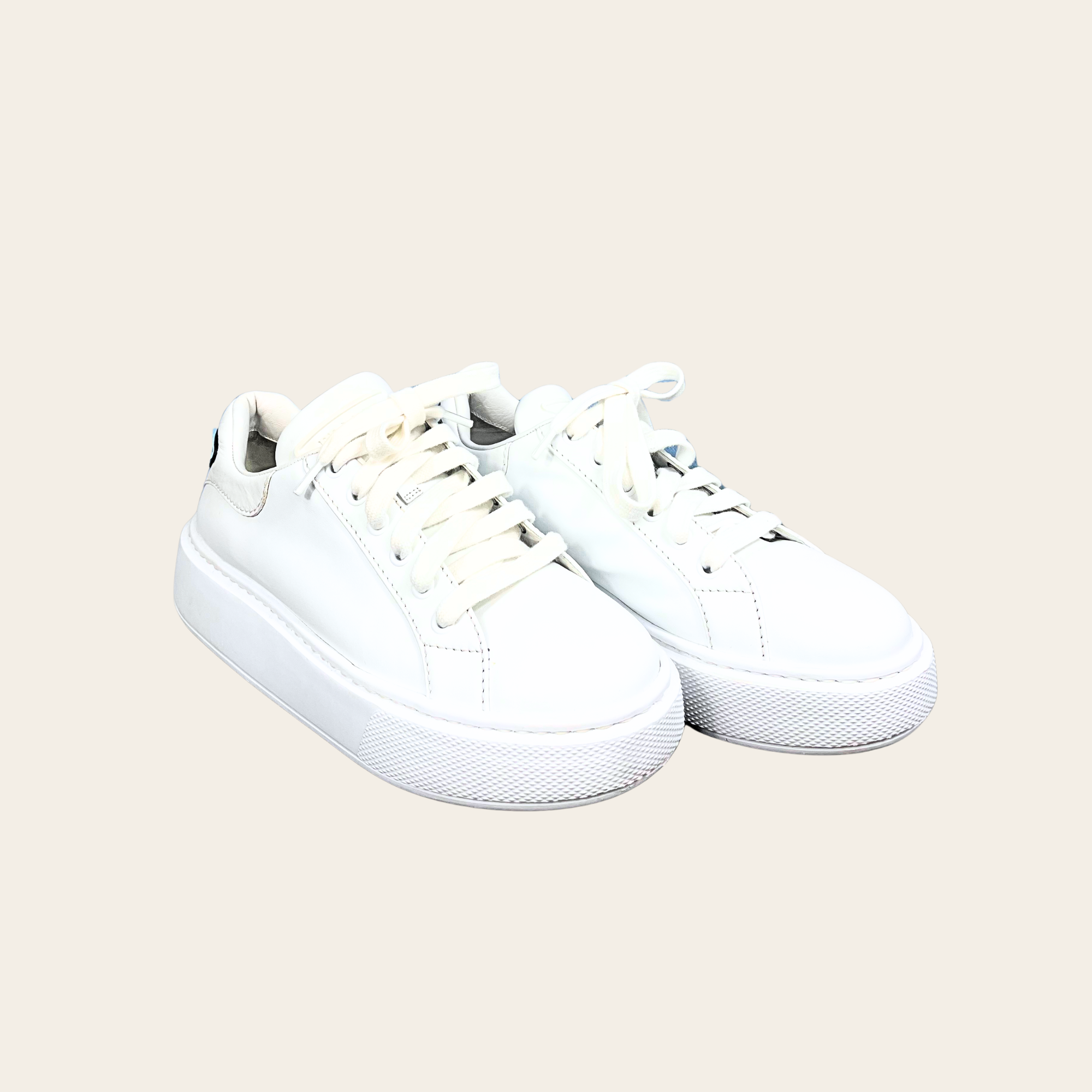 PRADA - Leather Platform Sneakers 37