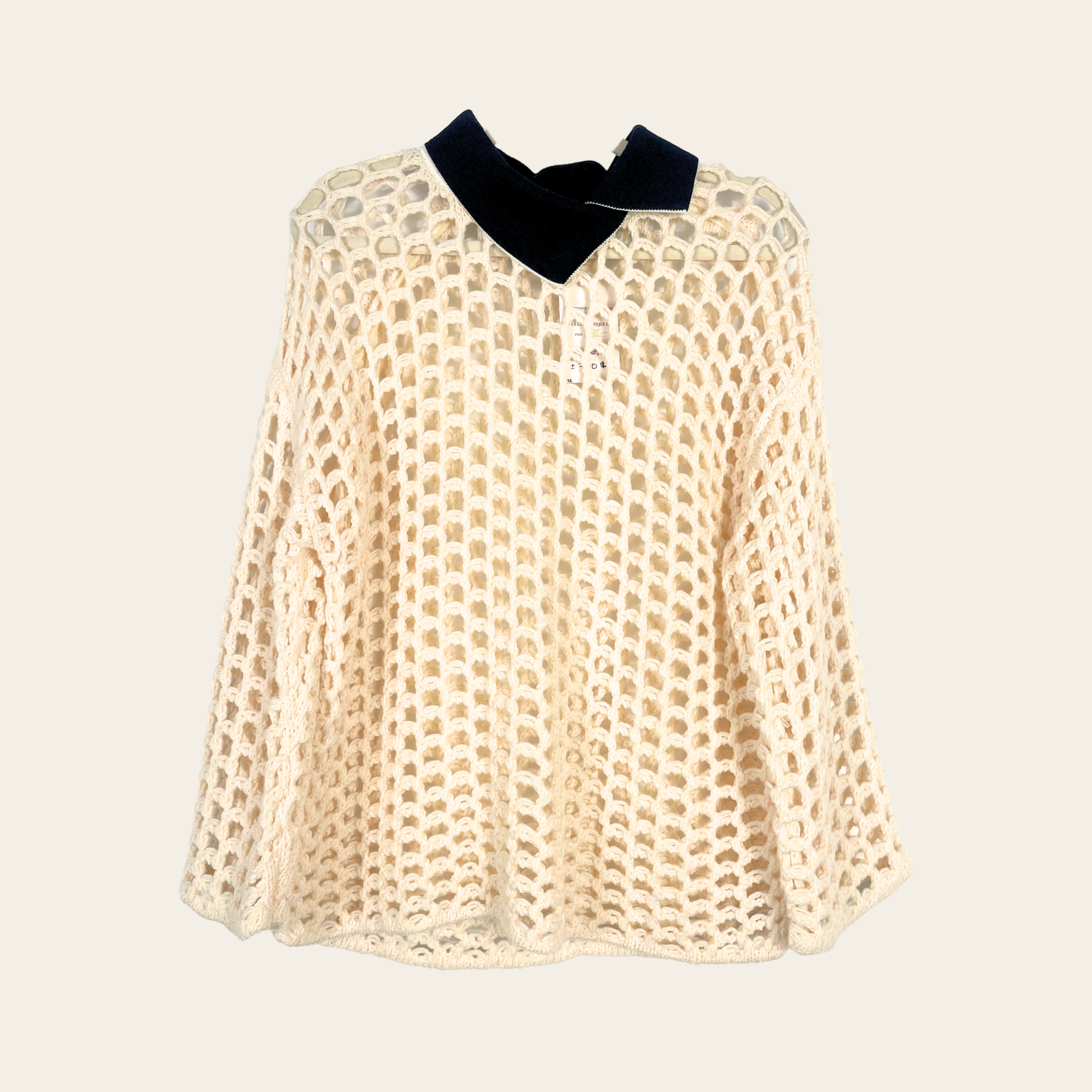 PHILLIP LIM - Open Knit Mesh Polo Sweater, M
