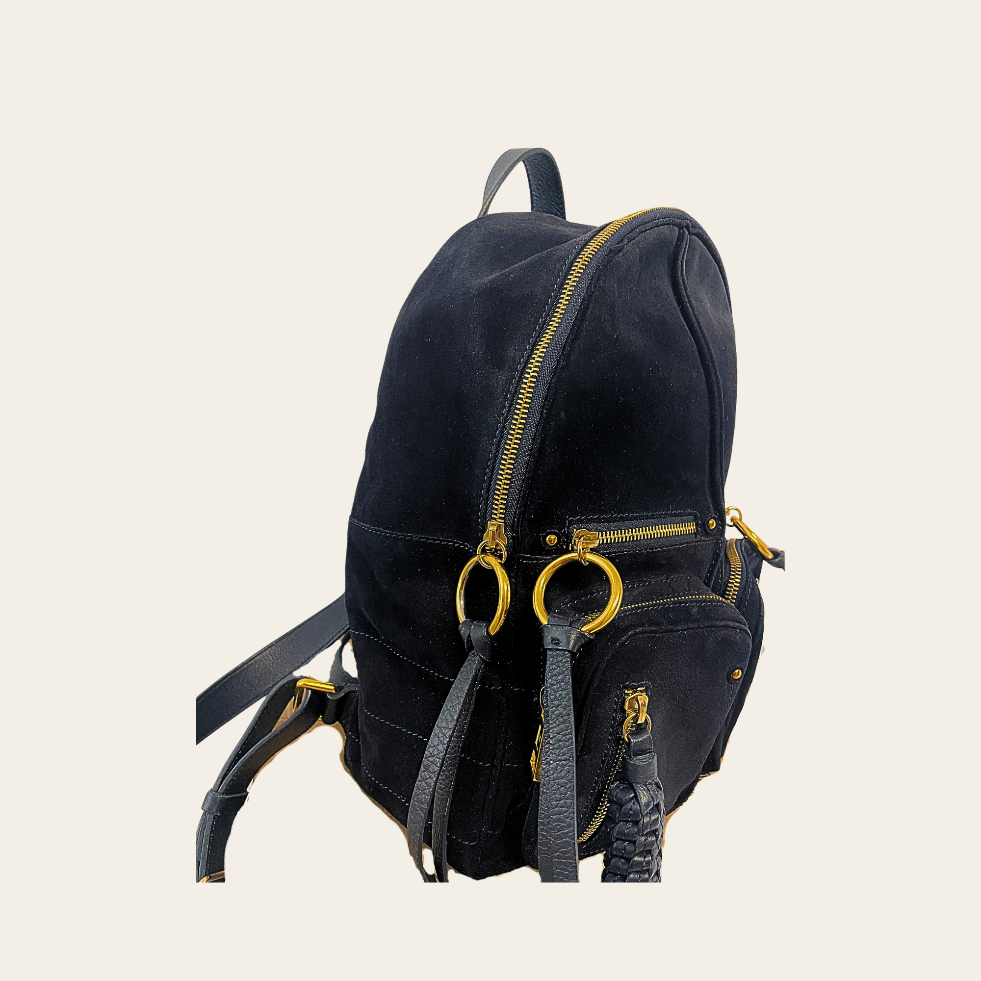 SEE BY CHLOÉ -Joy Rider Suede Multi Pocket Backpack