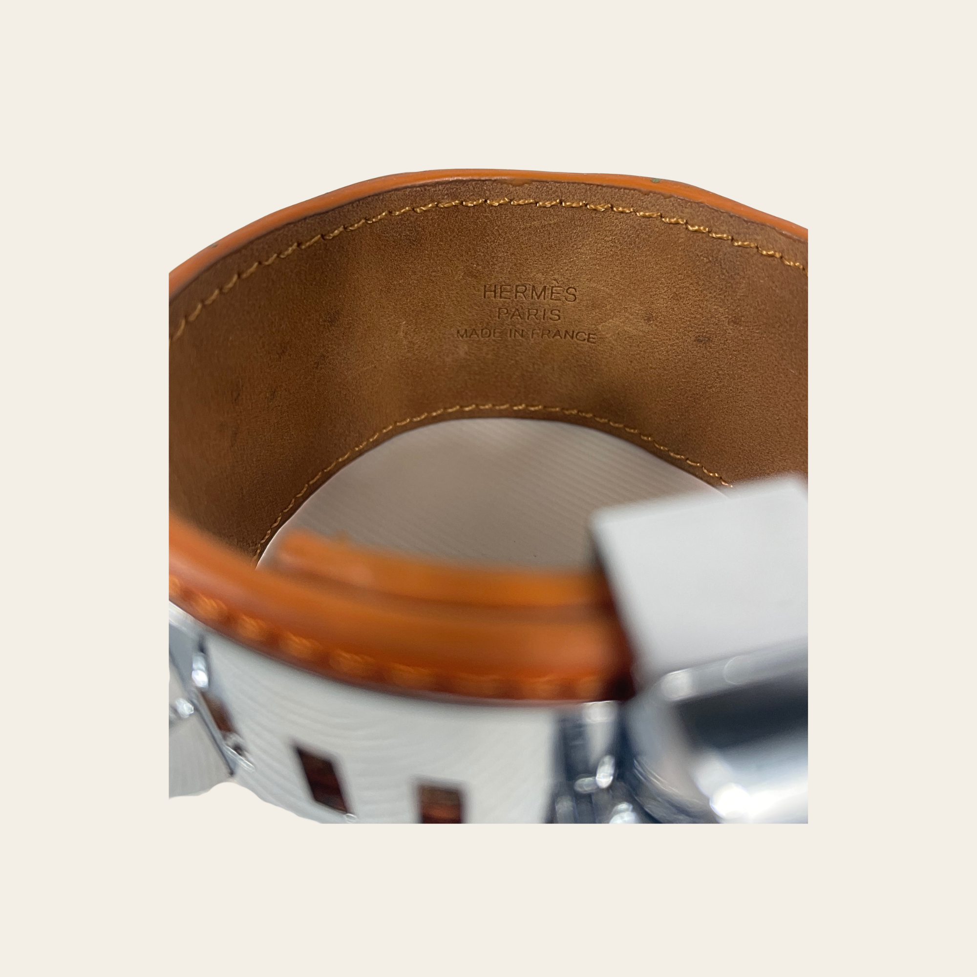 HERMÈS - Bracelet Médor Collier de Chien “Feu Epsom”