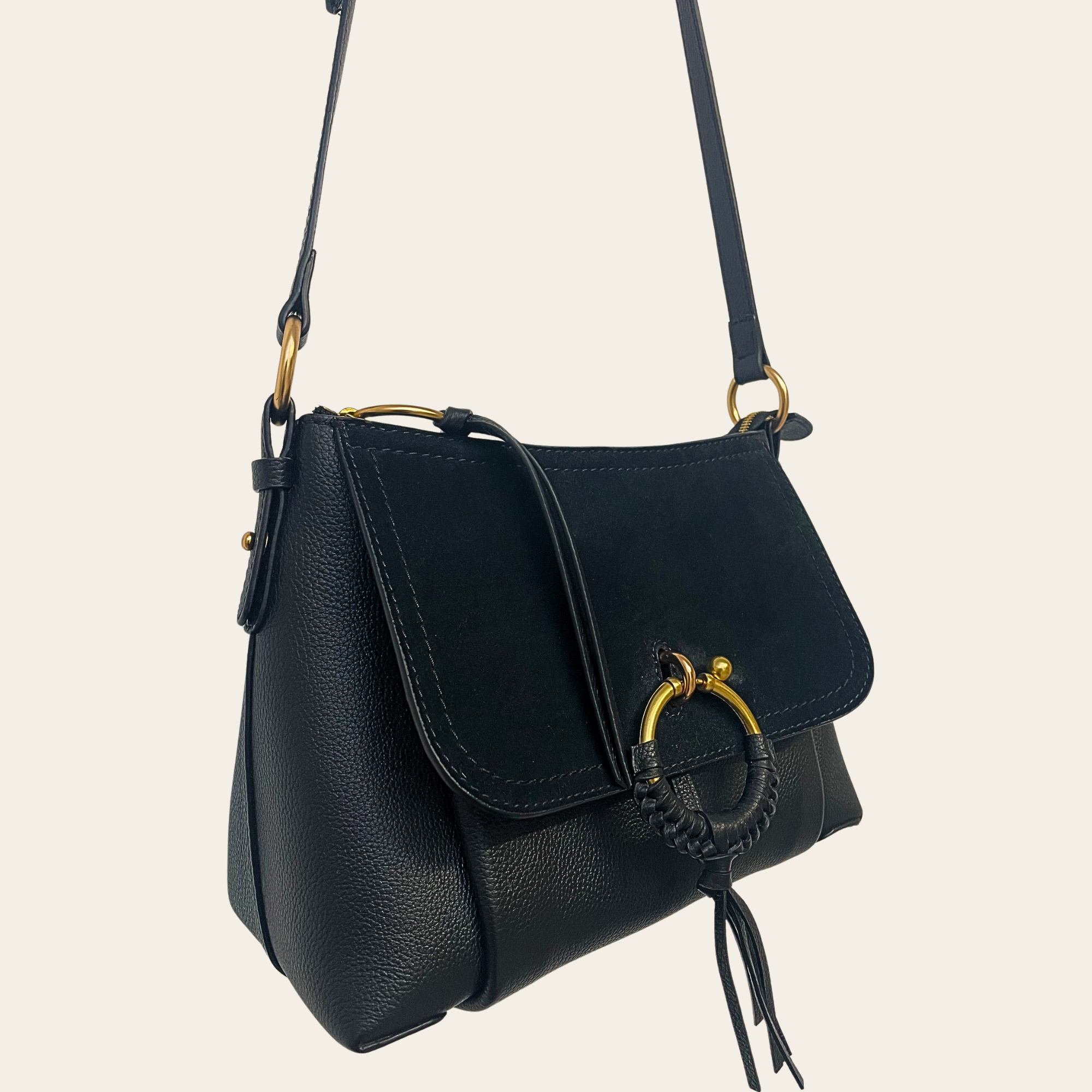 SEE BY CHLOÉ - Sac Joan Small Crossbody en Cuir Grainé Noir