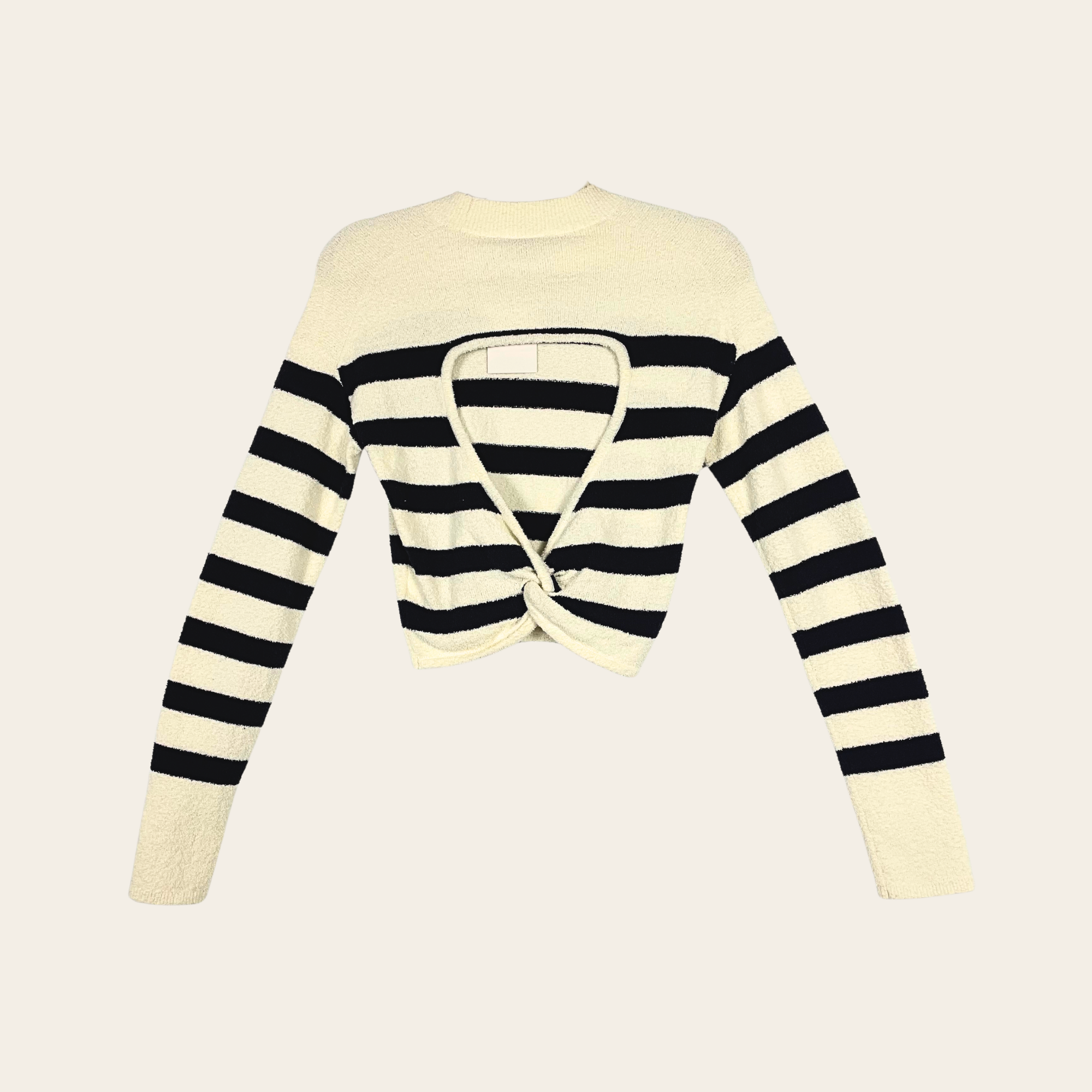 NANUSHKA - Open Back Striped Knit Sweater, S