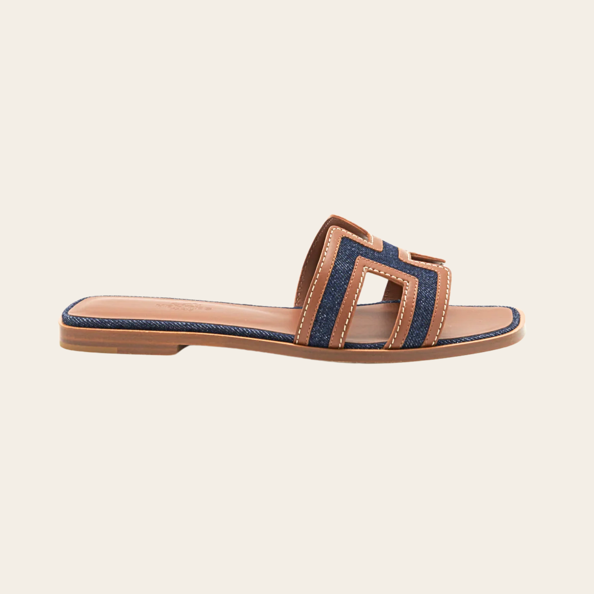 HERMÈS - Oran Denim Sandals, 41