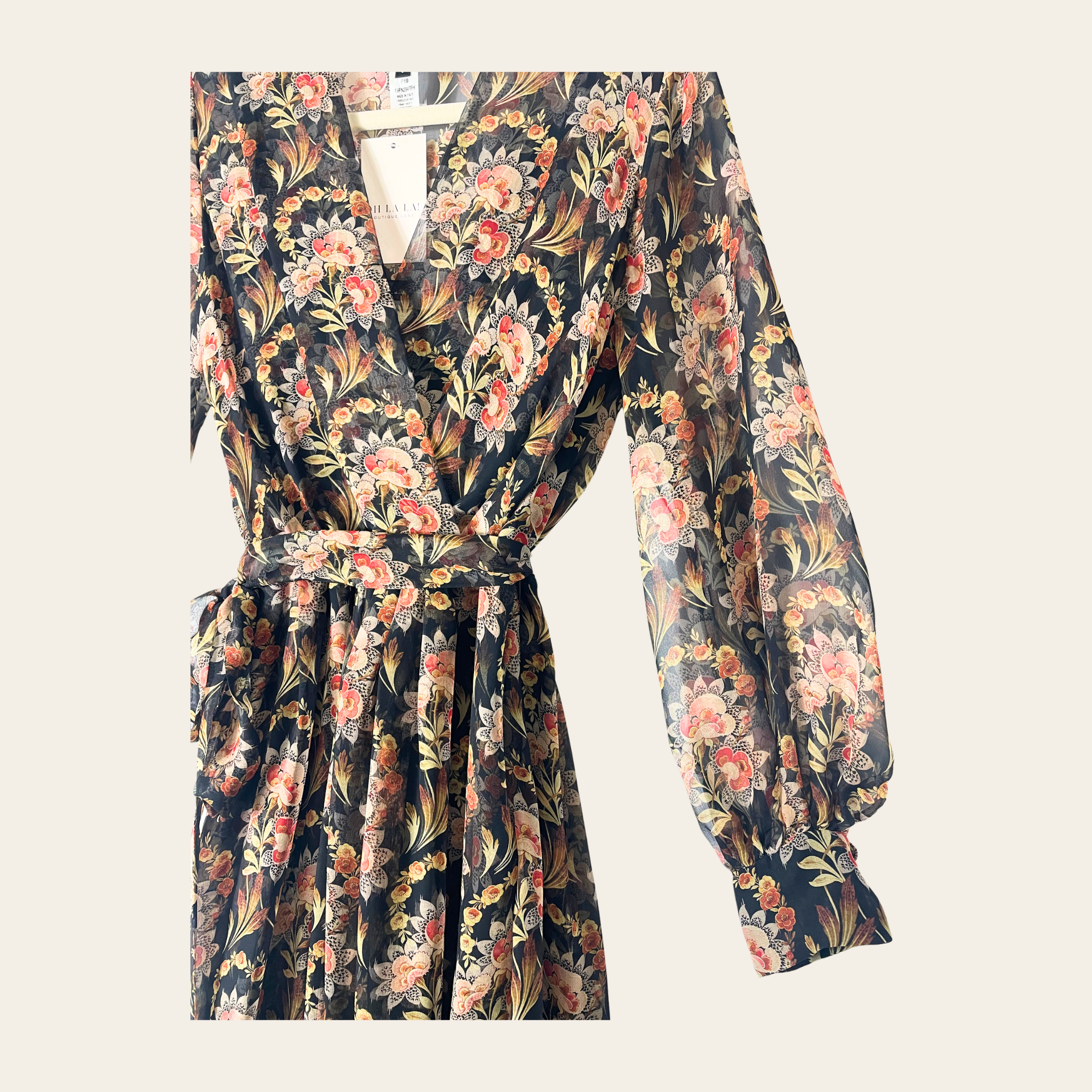 Oscar de la Renta - Floral Silk Wrap Dress Set, M