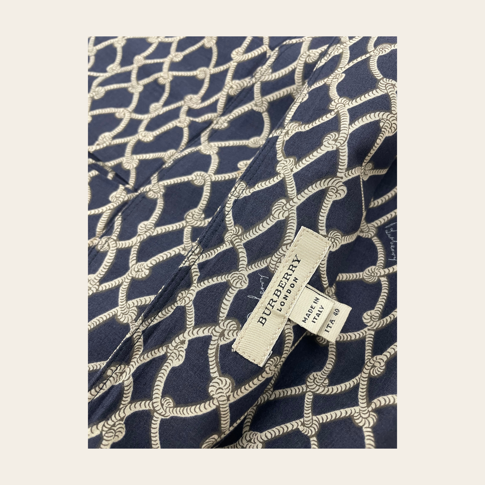 BURBERRY - “Equestrian Rope Print Pleated Skirt” - MEDIUM