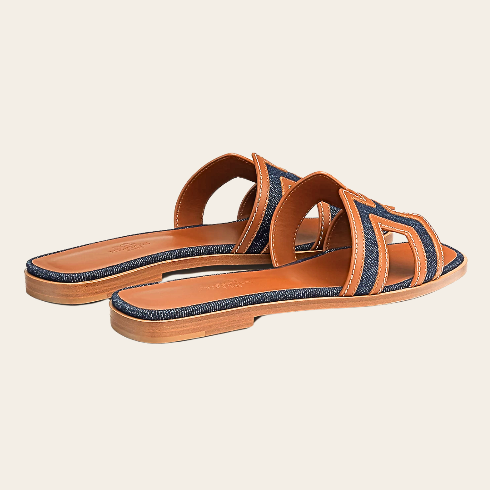 HERMÈS - Oran Denim Sandals, 41
