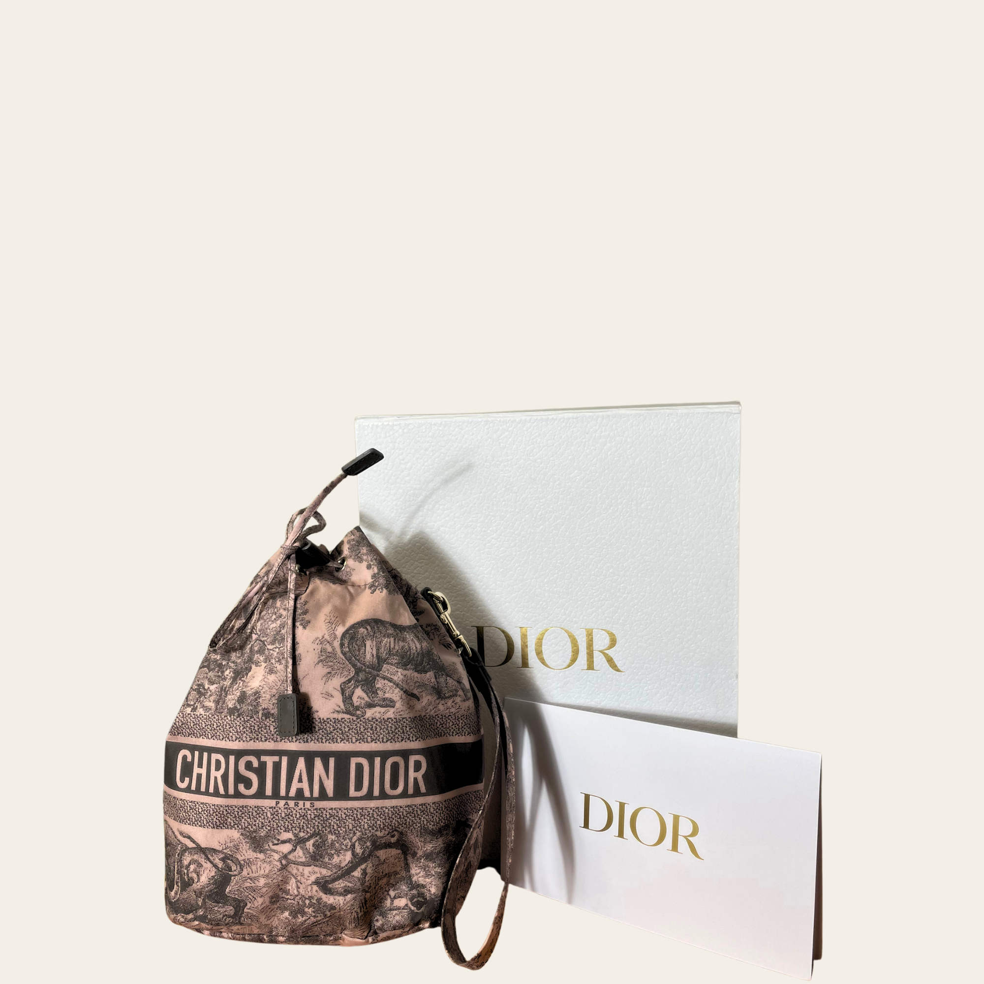 CHRISTIAN DIOR - Toile de Jouy Drawstring Bucket Bag