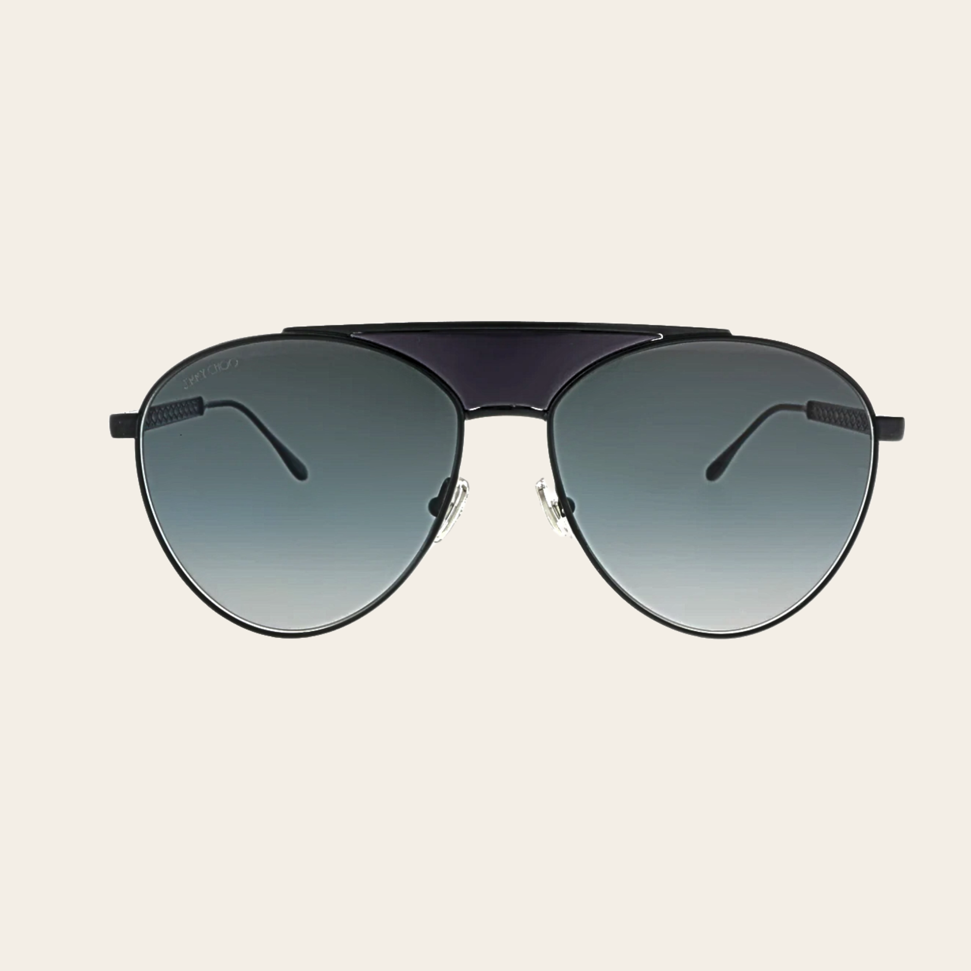 JIMMY CHOO-AVE/S 807 Black Aviator Sunglasses