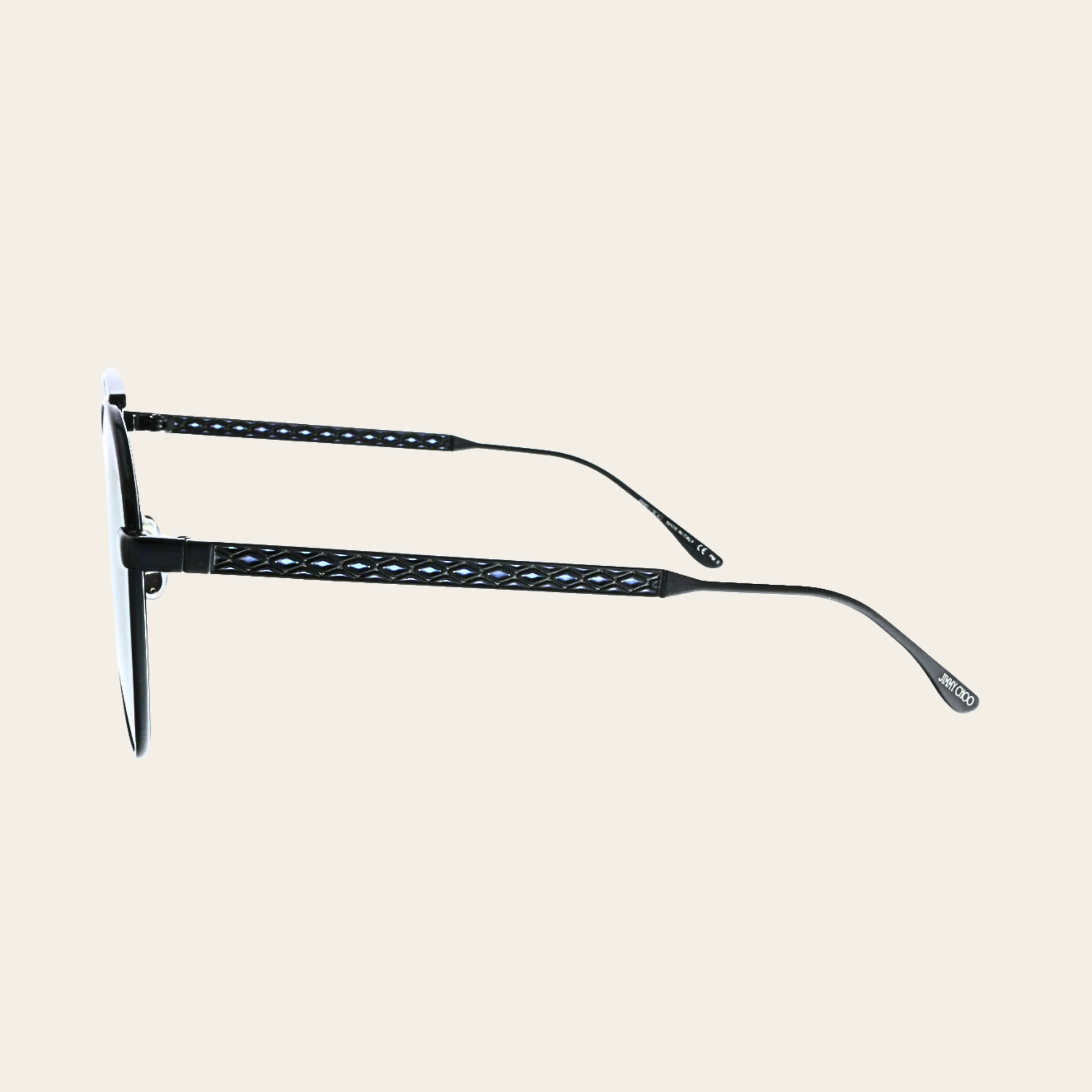 JIMMY CHOO-AVE/S 807 Black Aviator Sunglasses