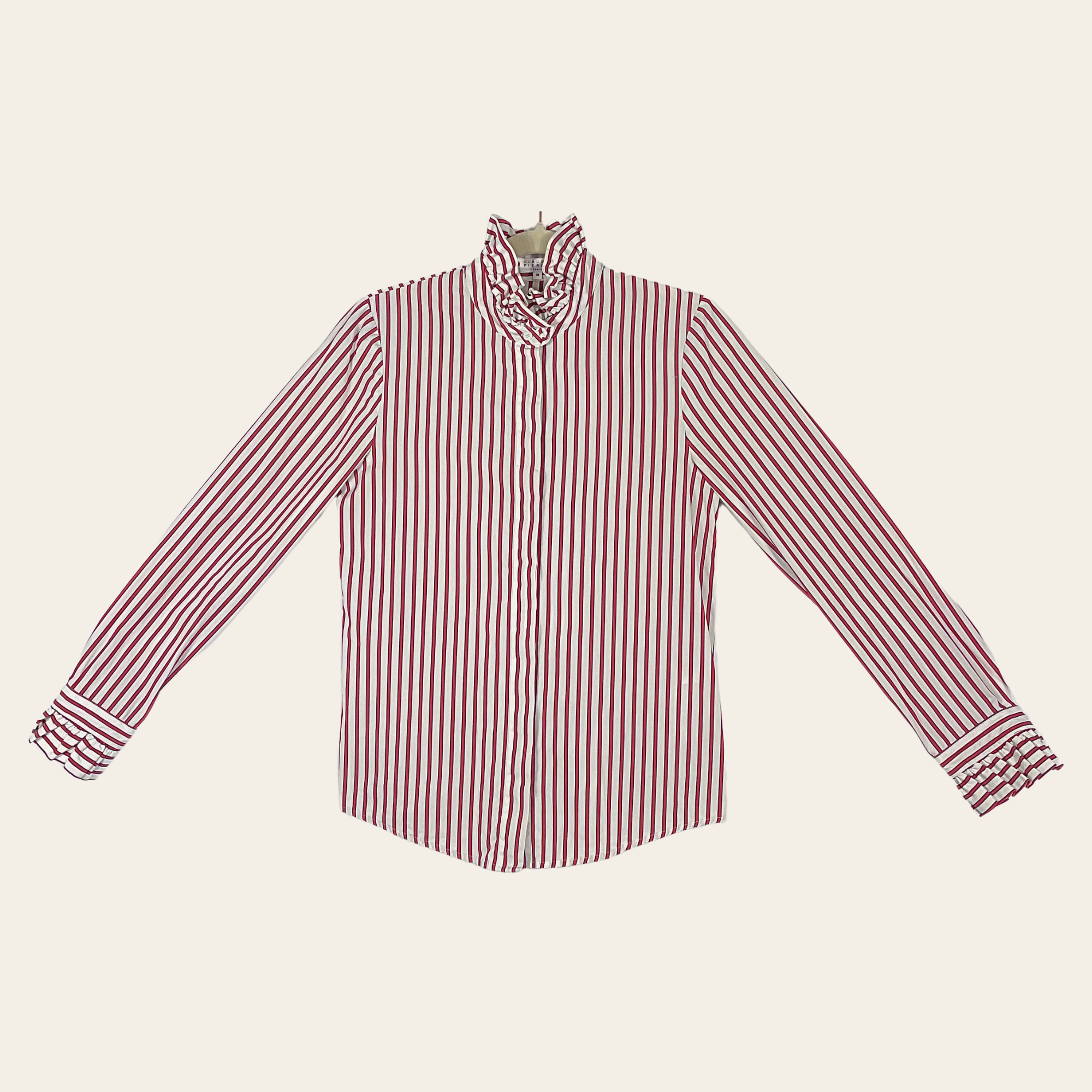 CLAUDIE PIERLOT - Chemise Rayée à Col Volant, S