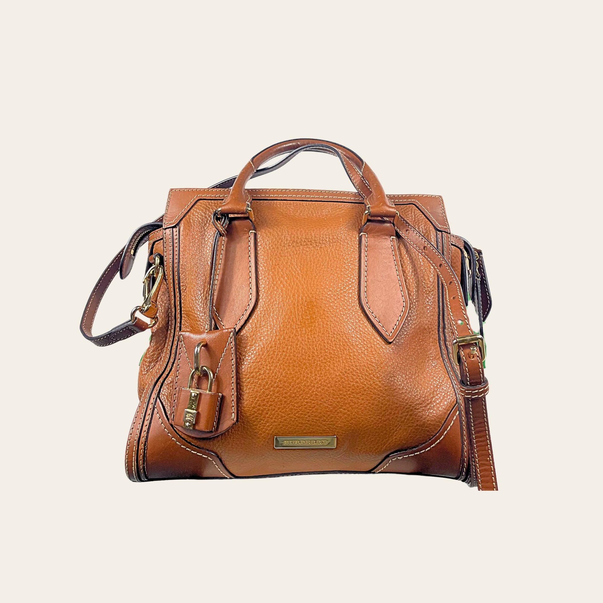 BURBERRY - Honeywood Leather Tote Bag