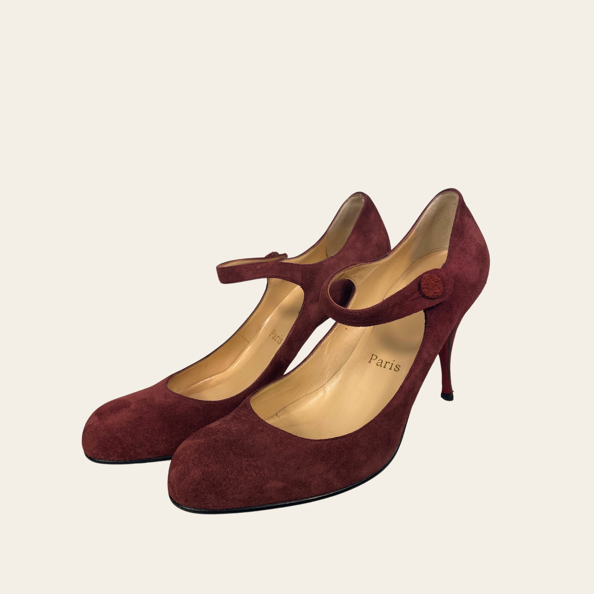 CHRISTIAN LOUBOUTIN - Mary Jane Suede Pumps 39