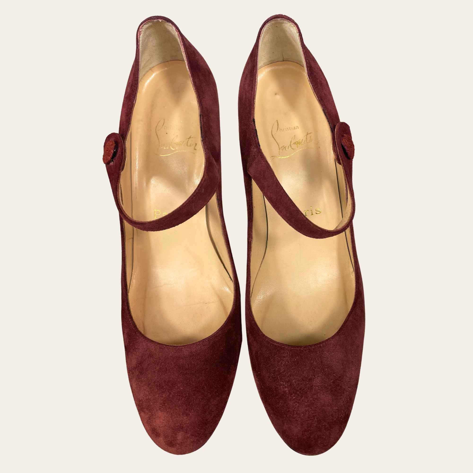 CHRISTIAN LOUBOUTIN - Mary Jane Suede Pumps 39