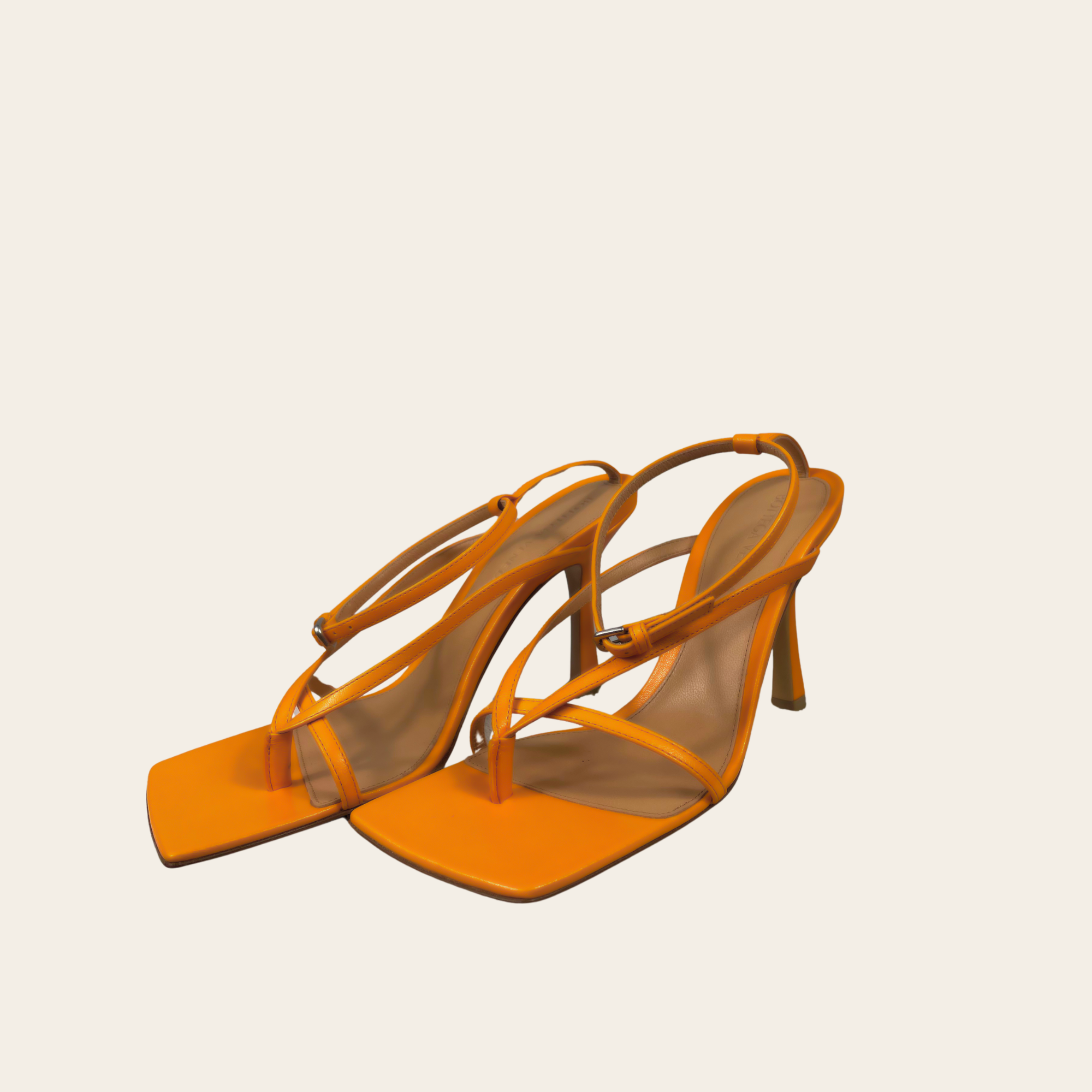 BOTTEGA VENETA - Square-Toe Strappy Leather Sandals 36