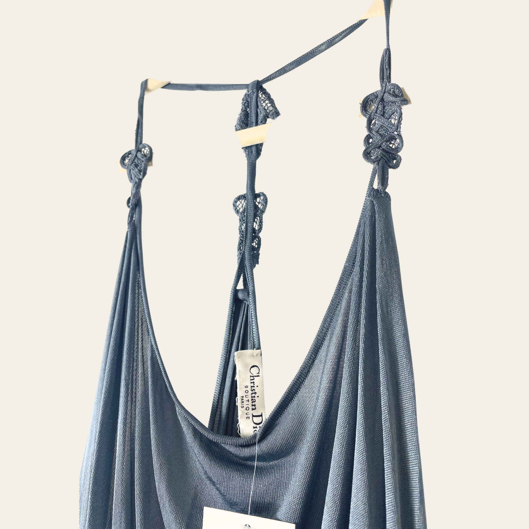 CHRISTIAN DIOR - Tunique Drapée à Bretelles Tressées, S