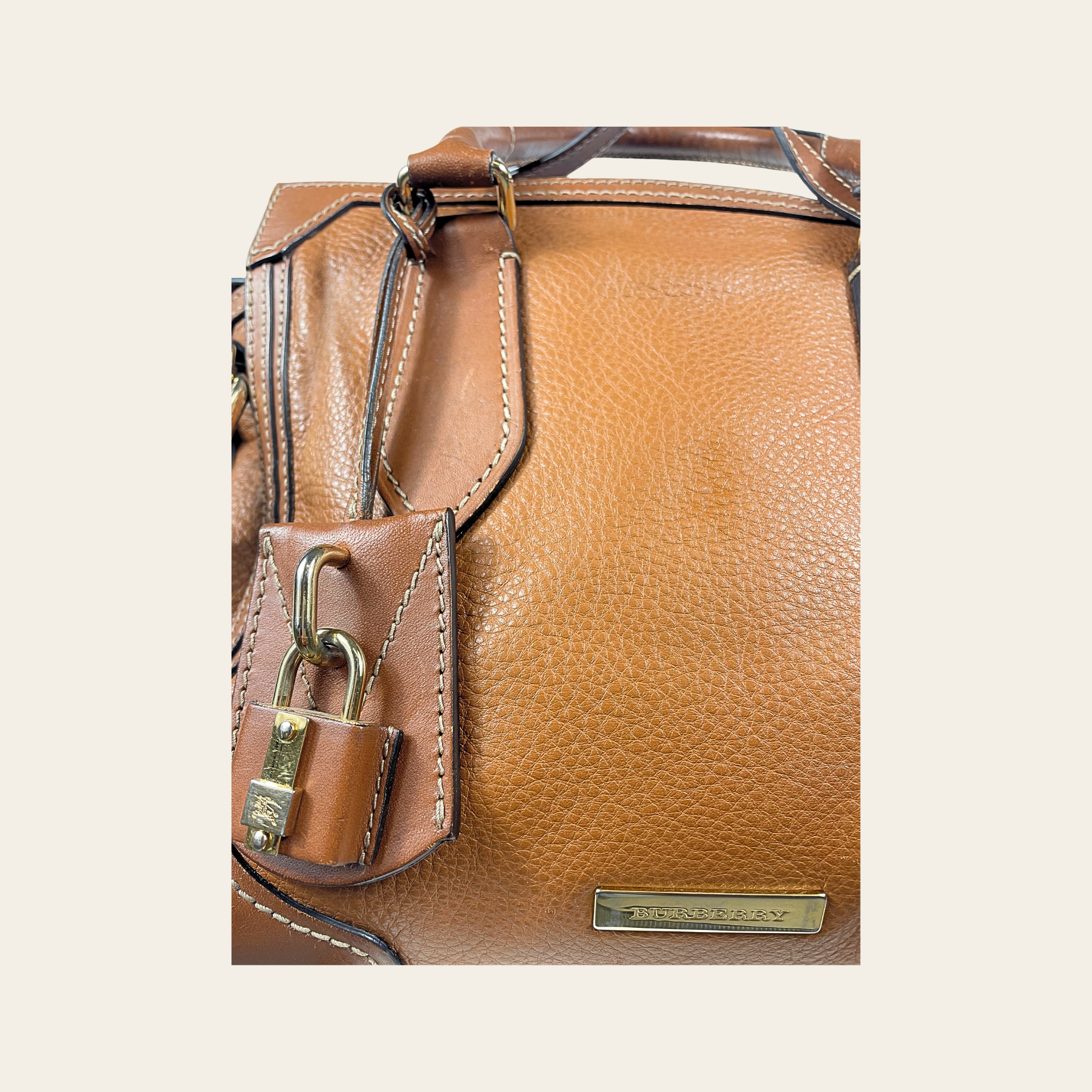 BURBERRY - Honeywood Leather Tote Bag