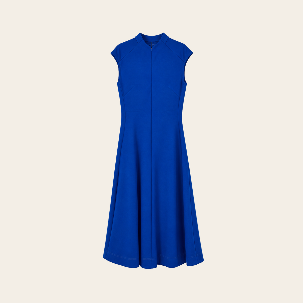 ME+EM — Robe longue bleu royal en jersey de viscose mélangée à col montant zippé, taille 10 US / 42 EU