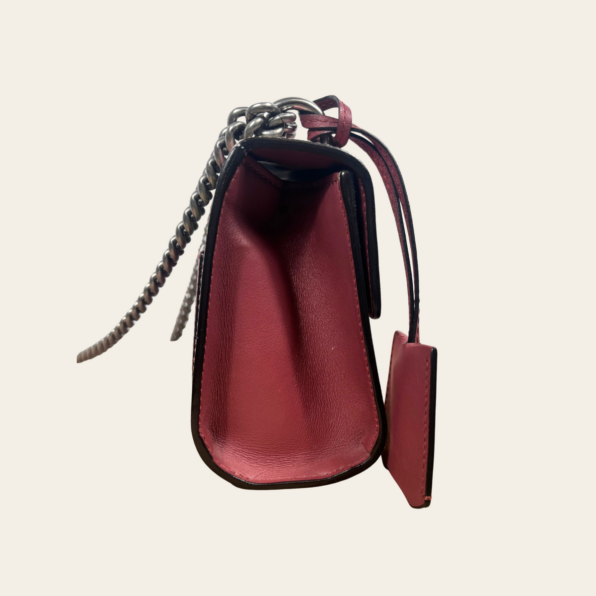 GUCCI — Sac Padlock Small GG Supreme Blooms à imprimé floral et cuir bordeaux
