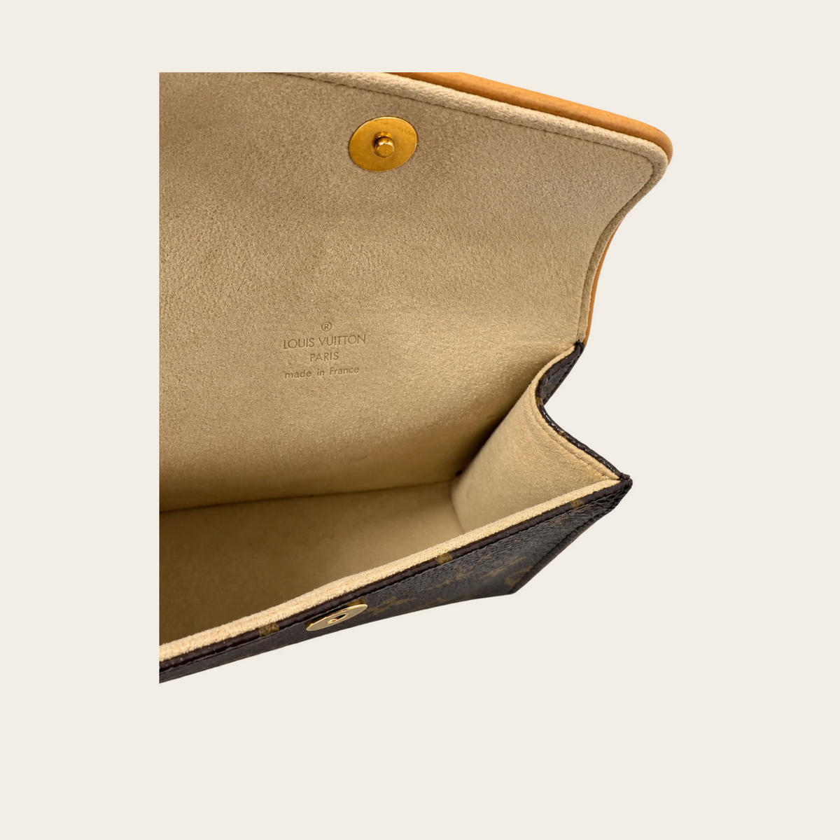 LOUIS VUITTON — Pochette Florentine discontinuée en toile Monogram avec ceinture amovible, taille XS