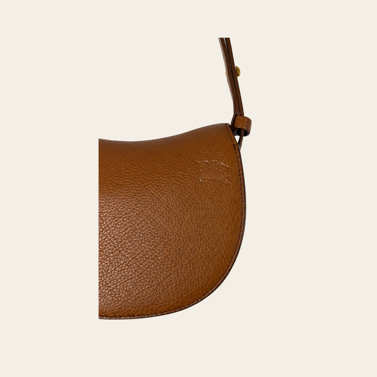 BURBERRY — Sac Mini Rocking Horse en cuir de veau grainé Hazel avec fermoir B doré, taille Mini (S)