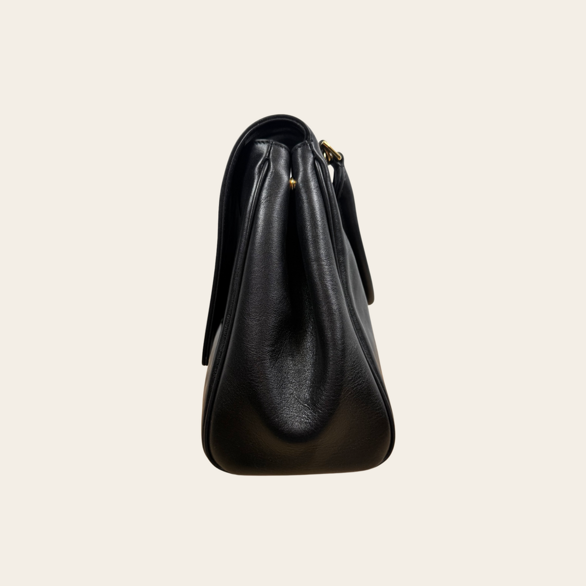GUCCI — Sac Paparazzo Large en cuir noir avec bande Web verte et rouge et mors Horsebit